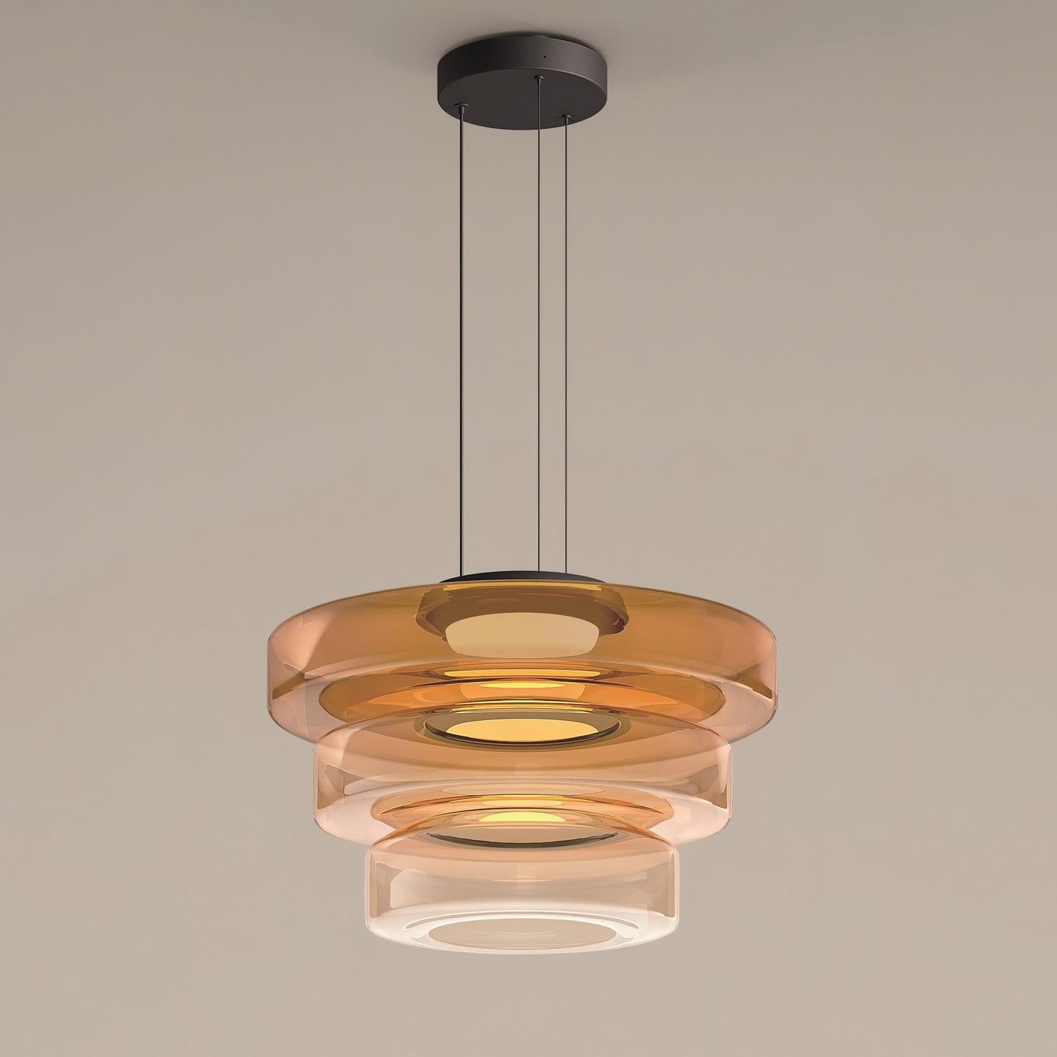 Lustra Pendant Lamp Glass Circles Multi-Level - Letslighting