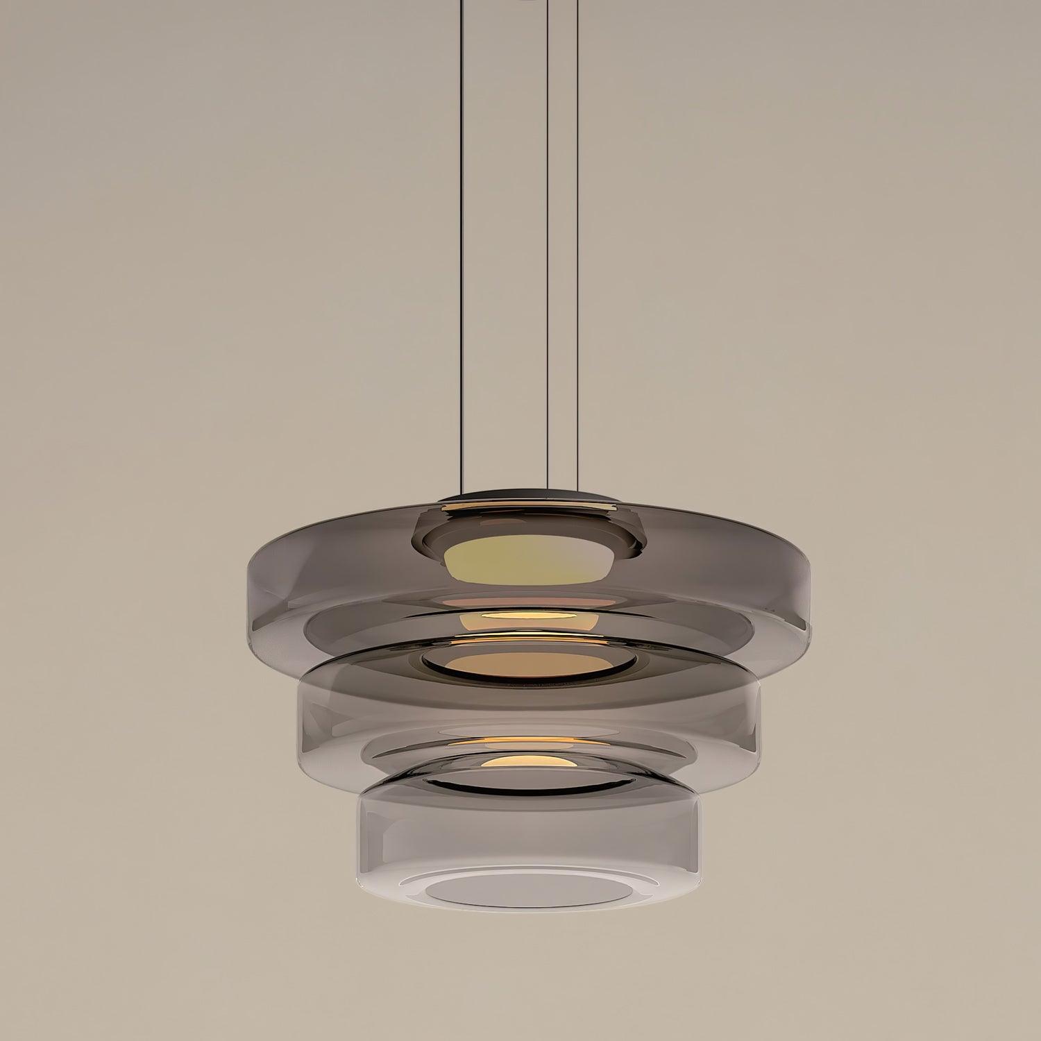 Lustra Pendant Lamp Glass Circles Multi-Level - Letslighting