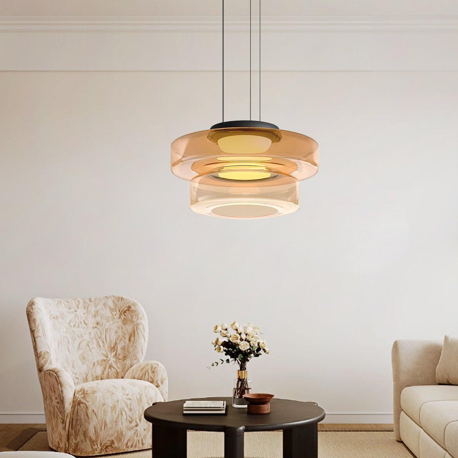 Lustra Pendant Lamp Glass Circles Multi-Level - Letslighting
