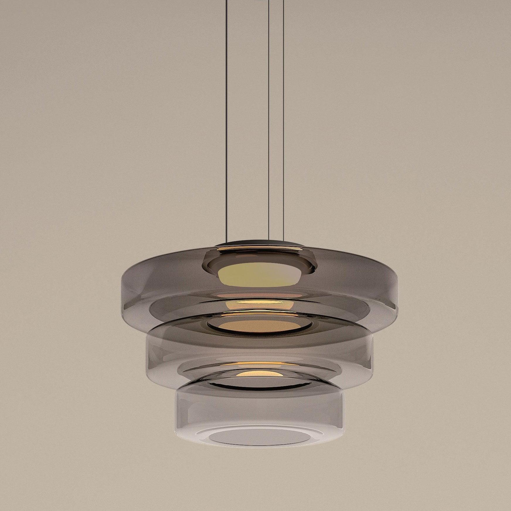 Lustra Pendant Lamp Glass Circles Multi-Level - Letslighting