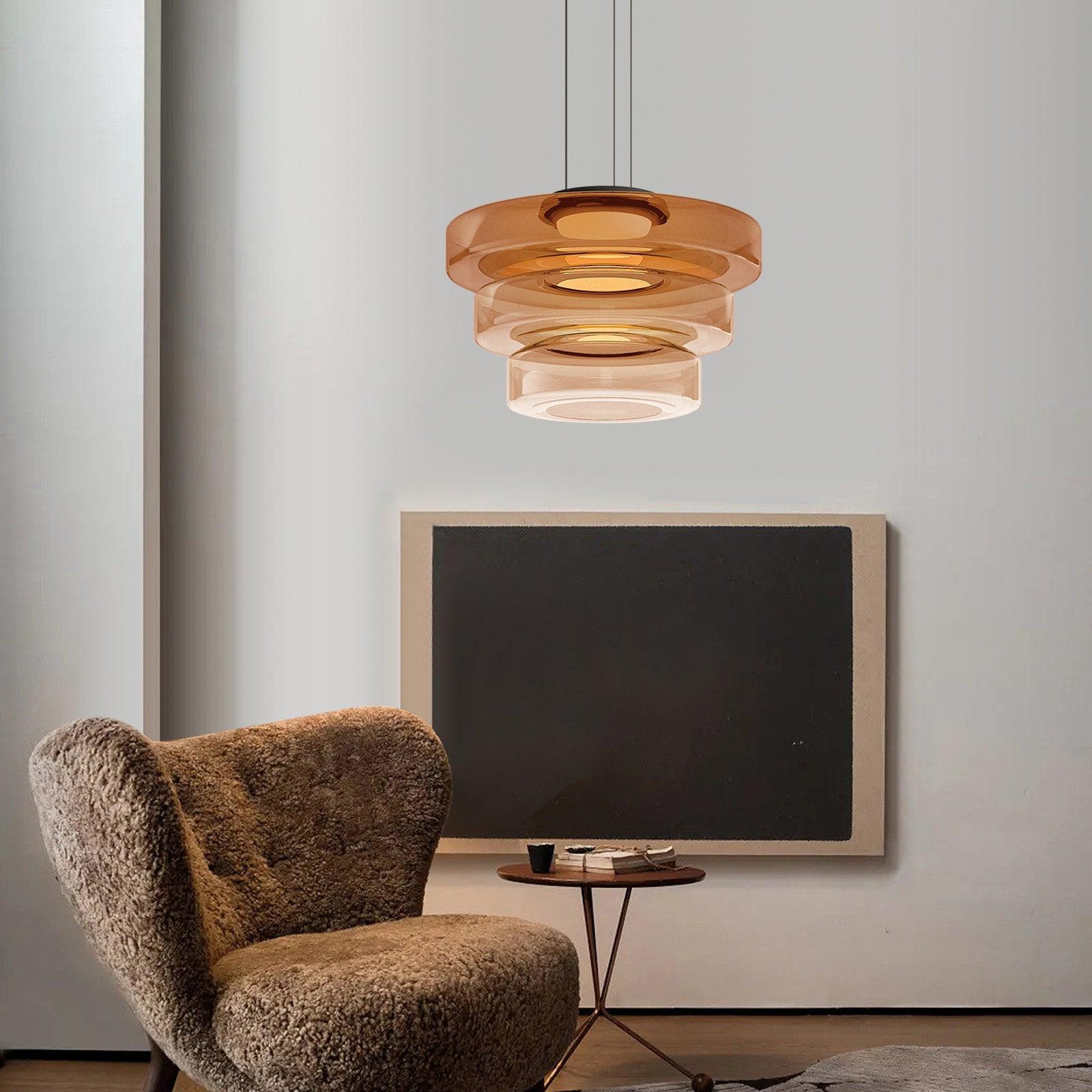Lustra Pendant Lamp Glass Circles Multi-Level - Letslighting