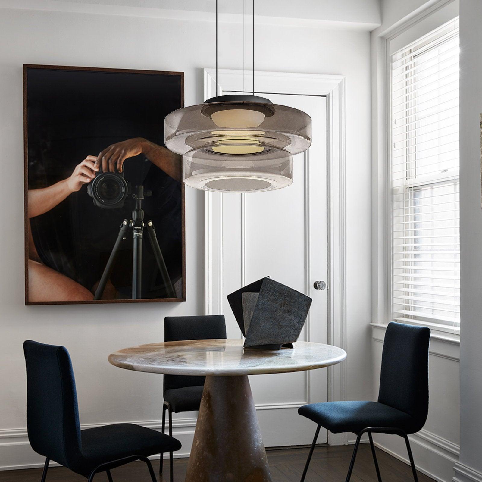Lustra Pendant Lamp Glass Circles Multi-Level - Letslighting