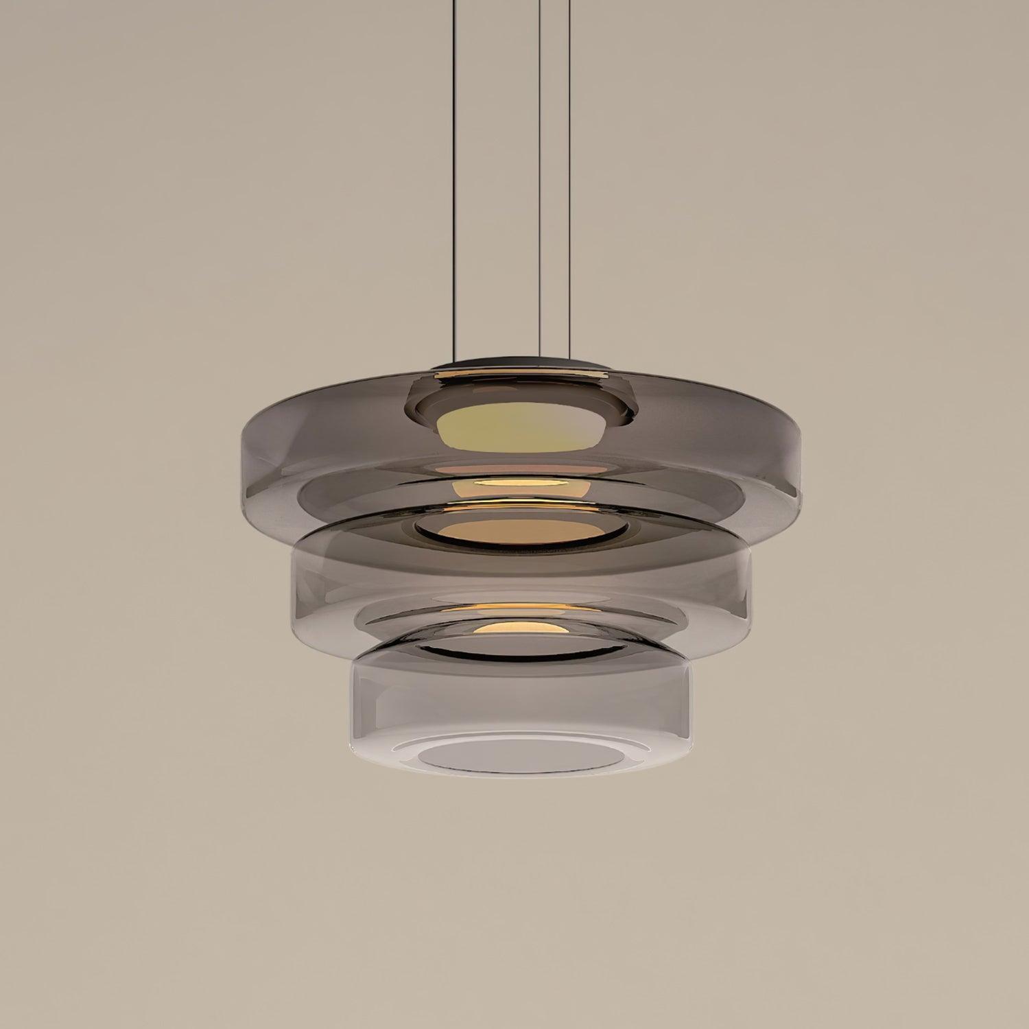 Lustra Pendant Lamp Glass Circles Multi-Level - Letslighting