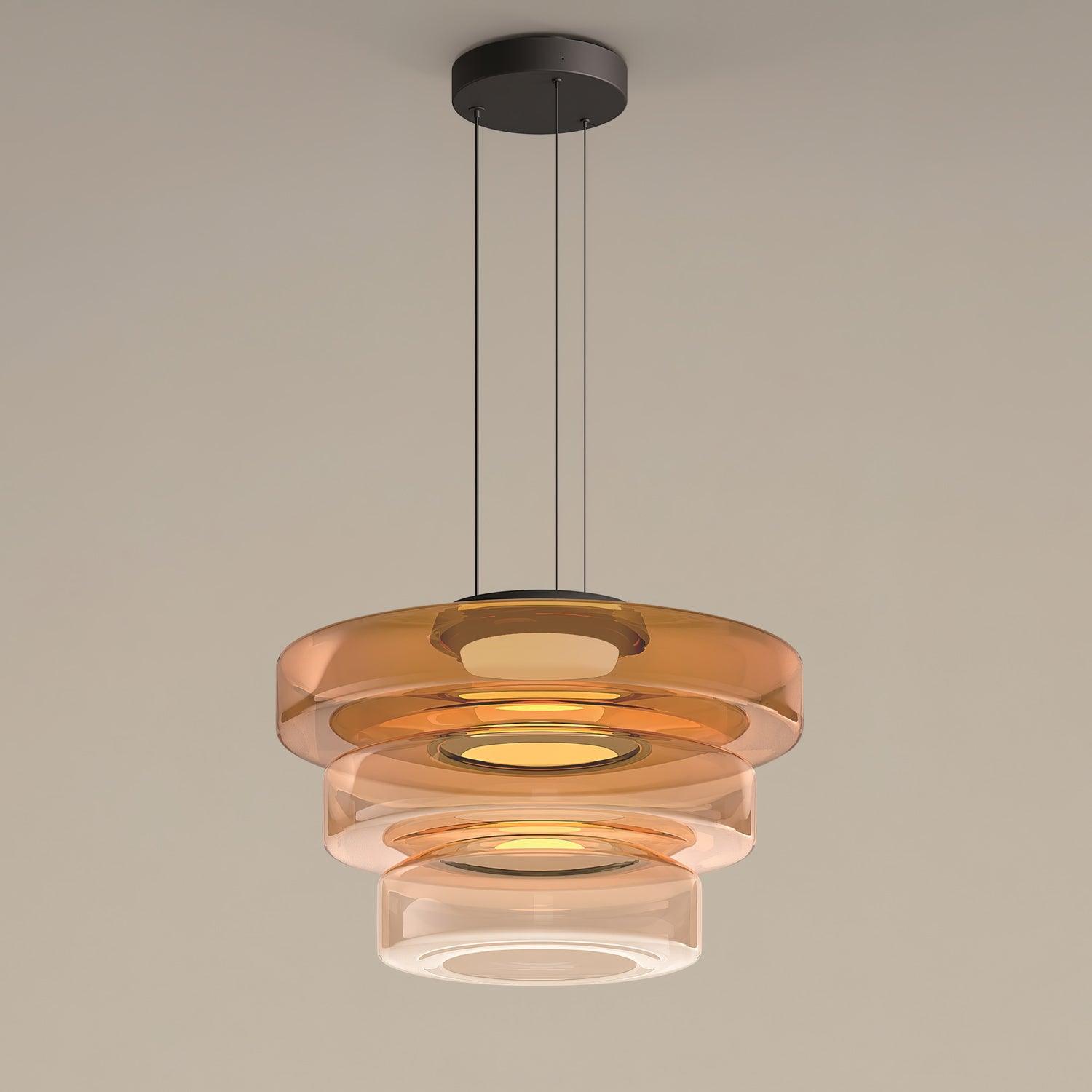 Lustra Pendant Lamp Glass Circles Multi-Level - Letslighting