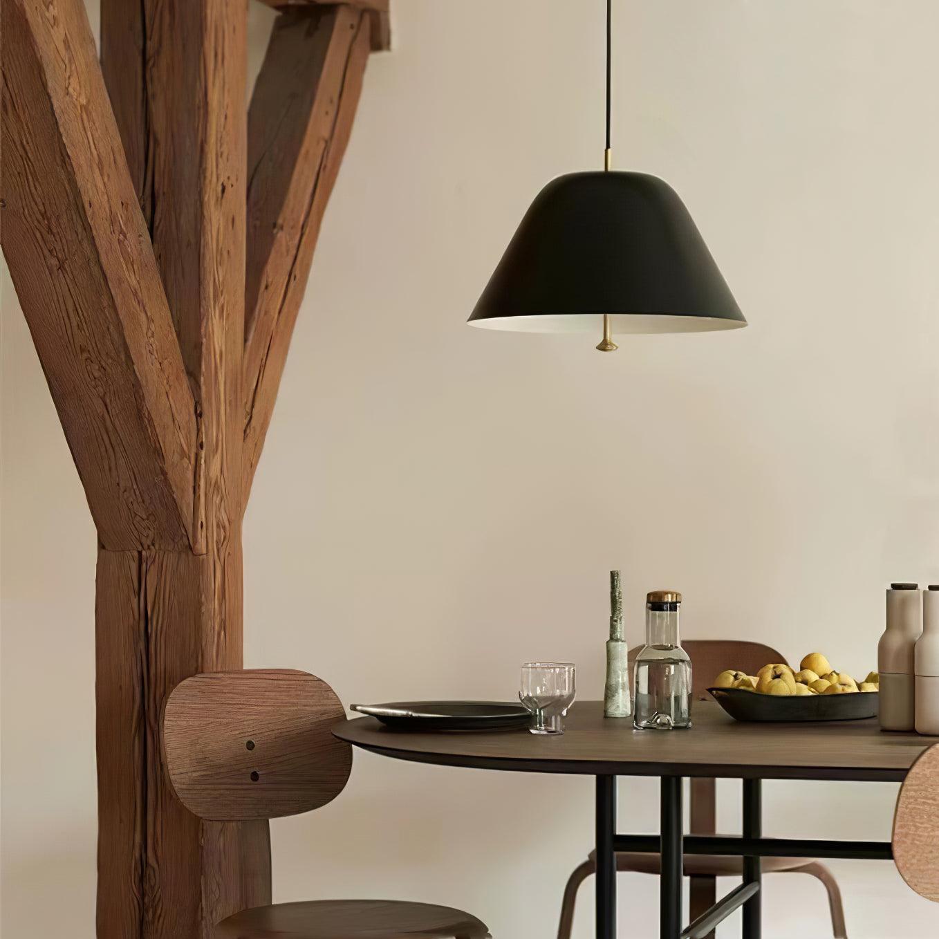 Solara Pendant Lamp Bell Glass Brass Minimalist - Letslighting