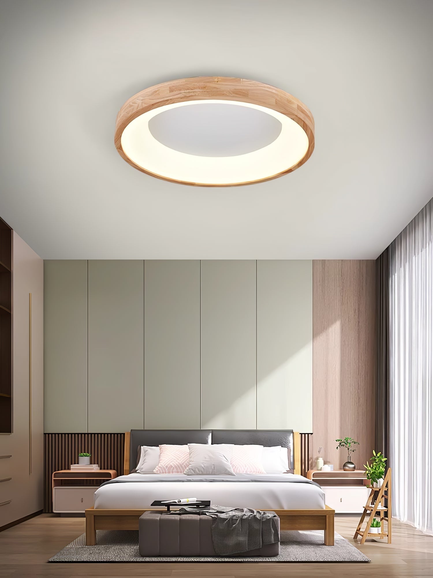 Uphae Modern Minimalist Square Wood Ceiling Light - Letslighting