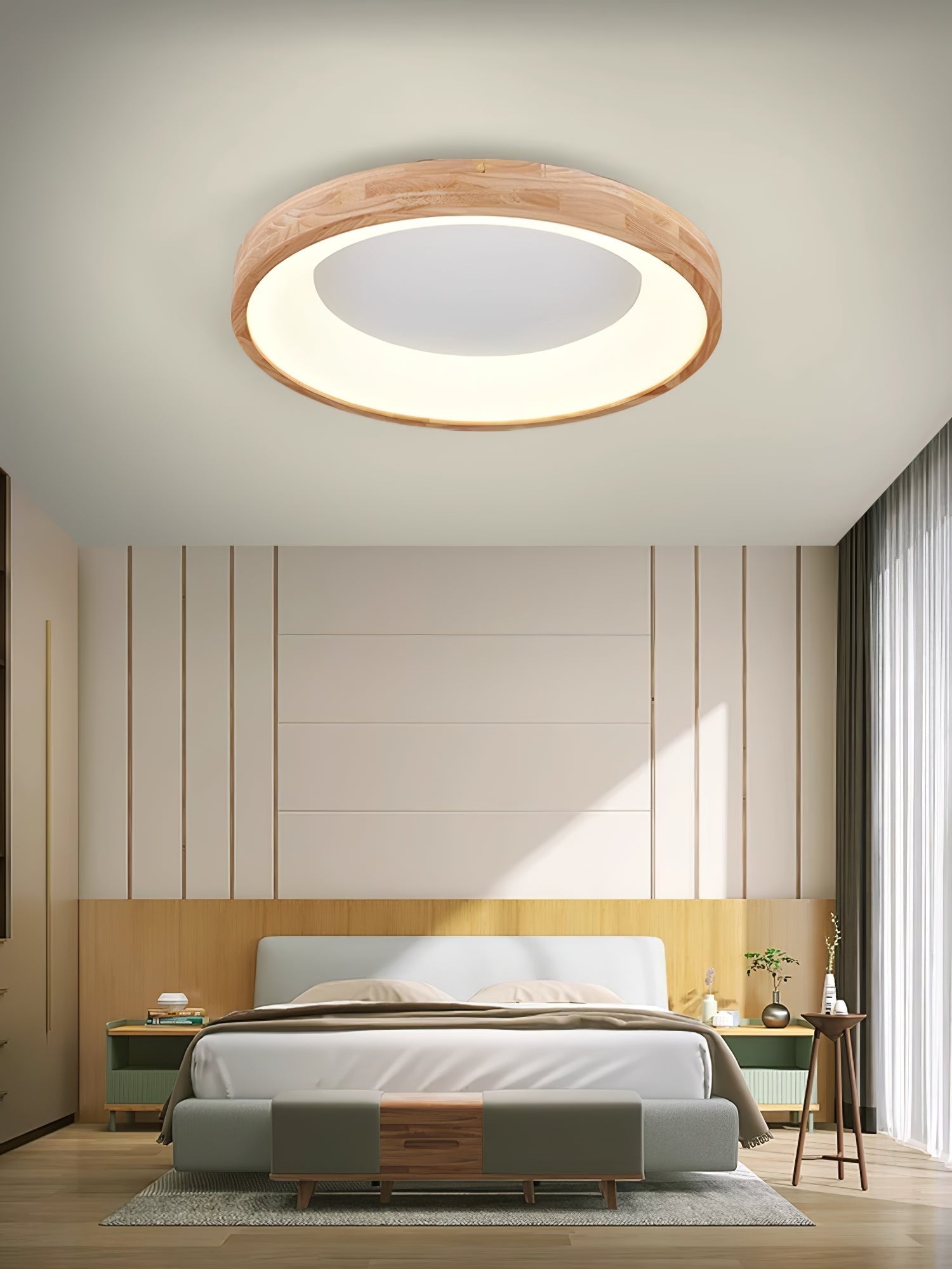 Uphae Modern Minimalist Square Wood Ceiling Light - Letslighting