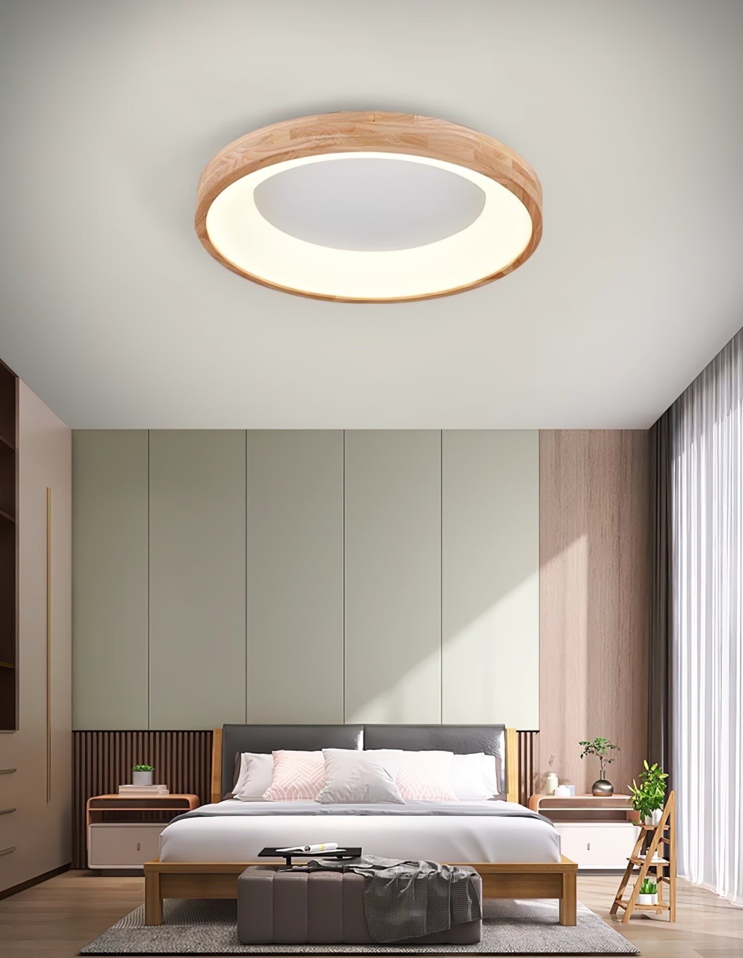 Uphae Modern Minimalist Square Wood Ceiling Light - Letslighting