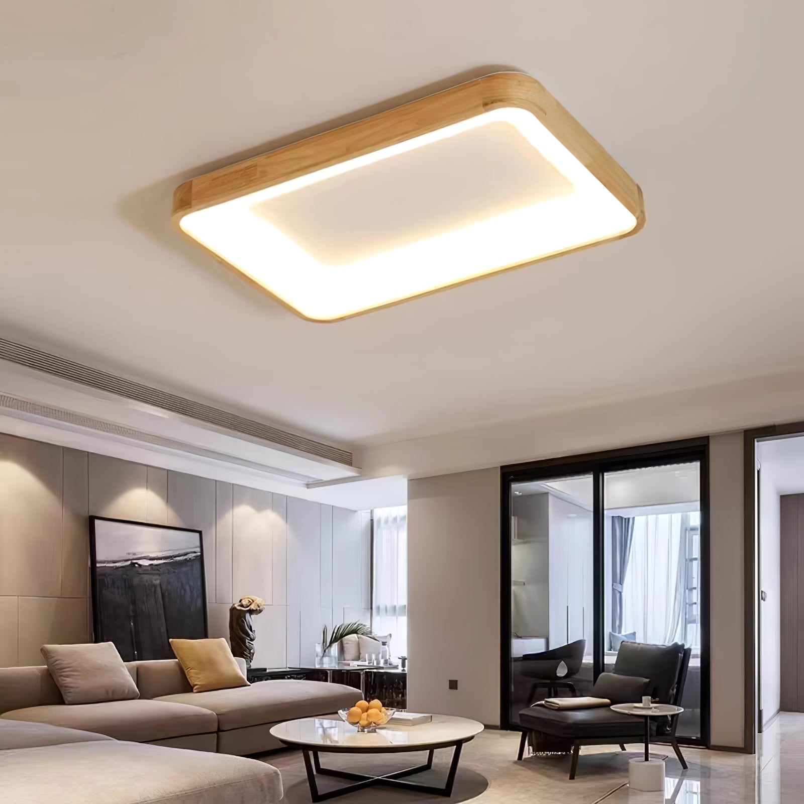 Uphae Modern Minimalist Square Wood Ceiling Light - Letslighting