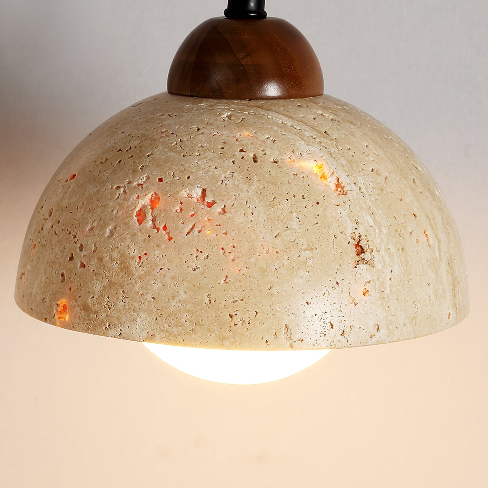 Fossil Travertine Swing Arm Wall Lamp Plug-in