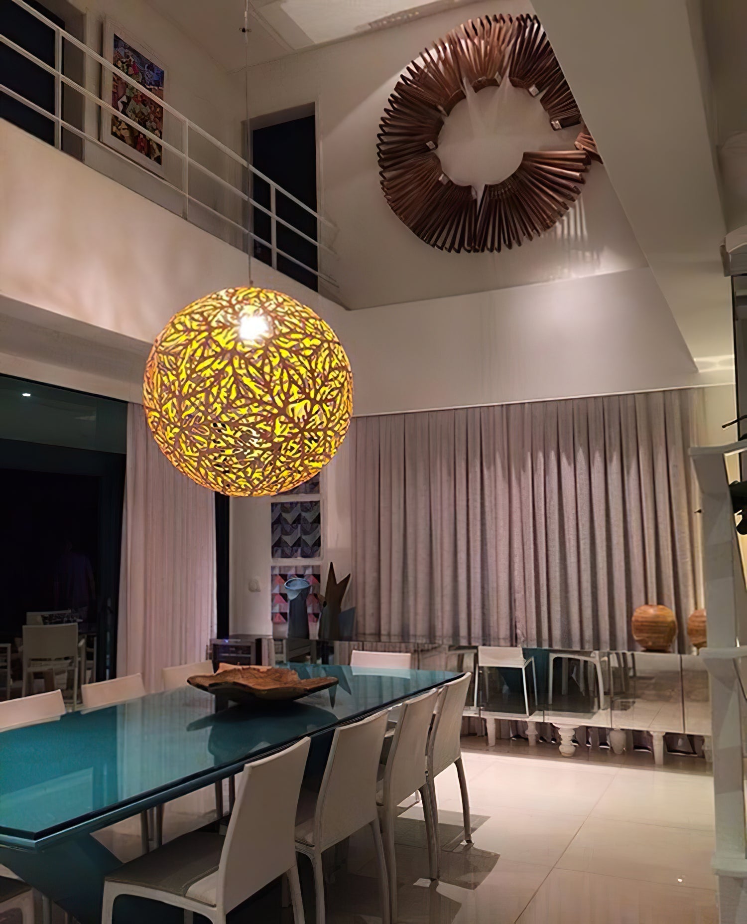 Lustra Pendant Light Geometric Wooden Woven - Letslighting