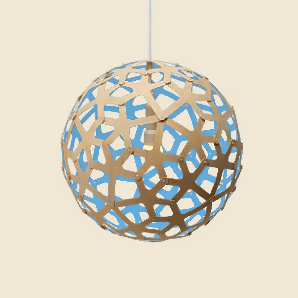 Lustra Pendant Light Geometric Wooden Woven - Letslighting
