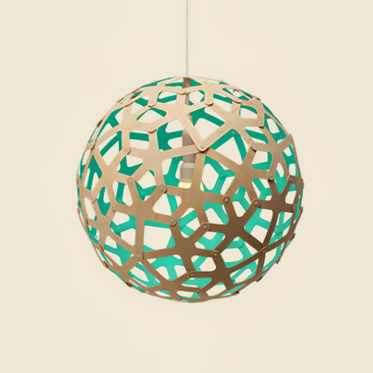 Lustra Pendant Light Geometric Wooden Woven - Letslighting