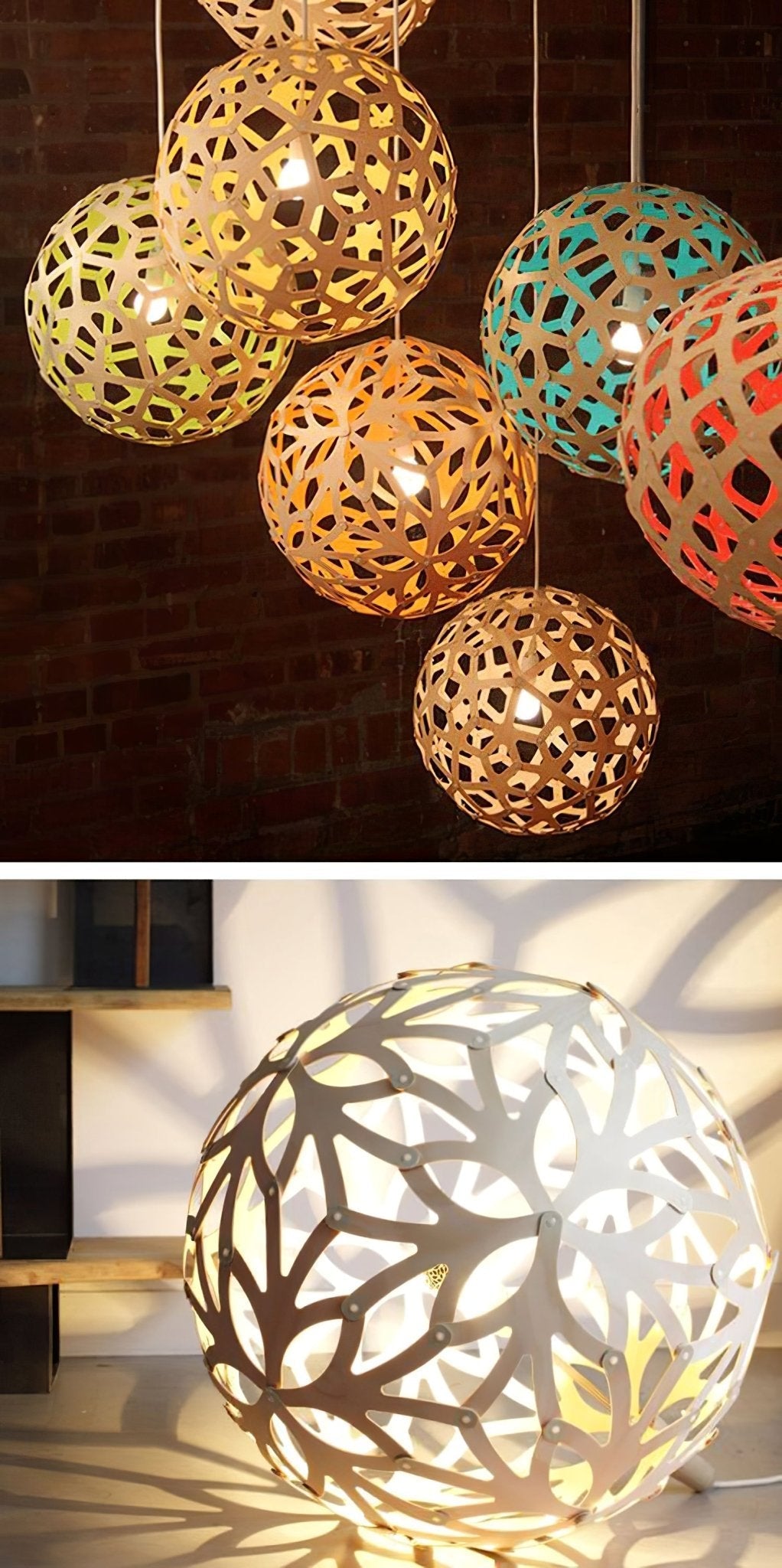 Lustra Pendant Light Geometric Wooden Woven - Letslighting