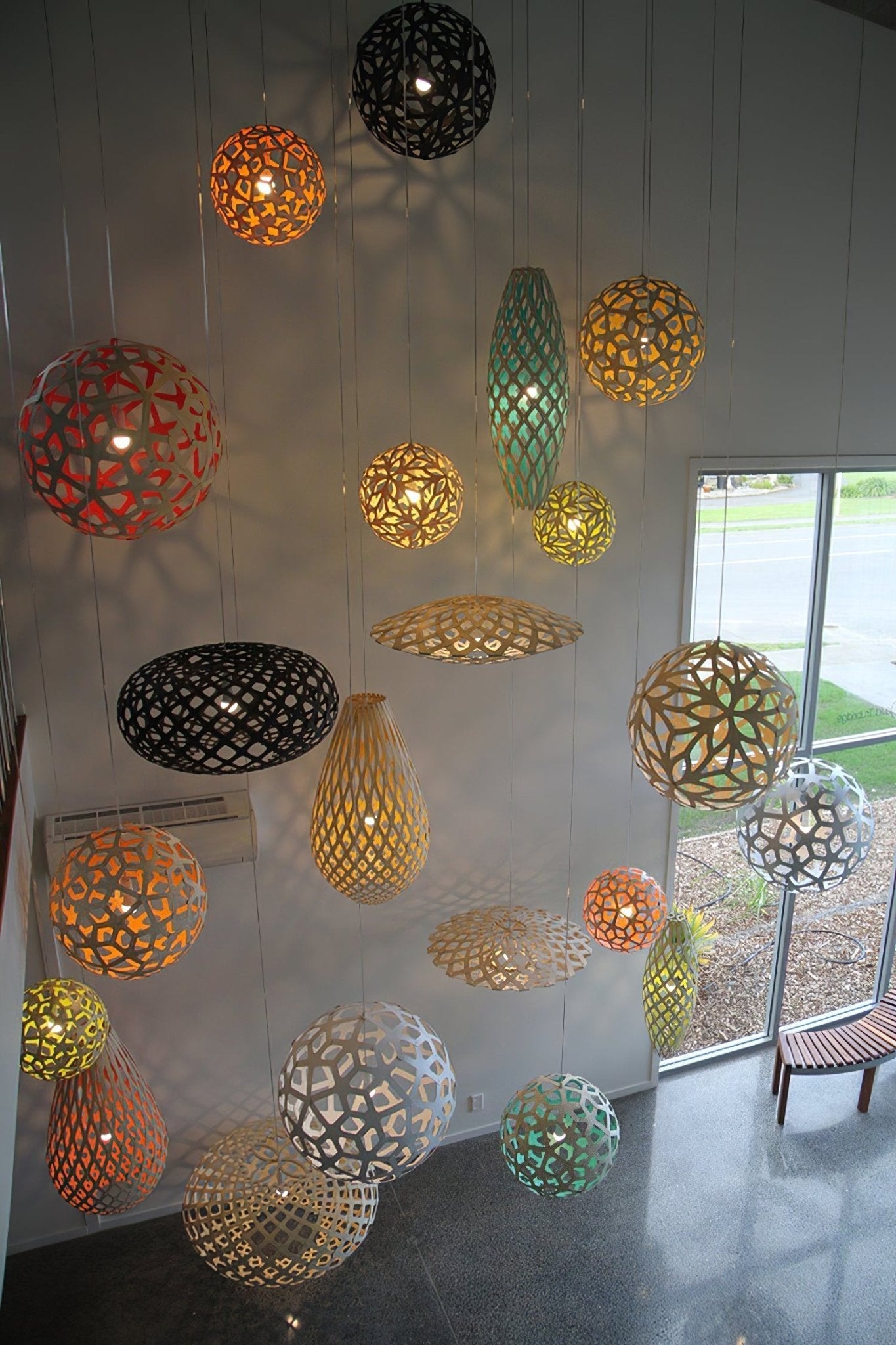 Lustra Pendant Light Geometric Wooden Woven - Letslighting