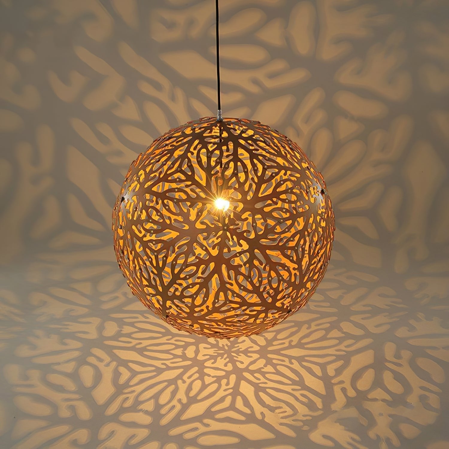 Lustra Pendant Light Geometric Wooden Woven - Letslighting