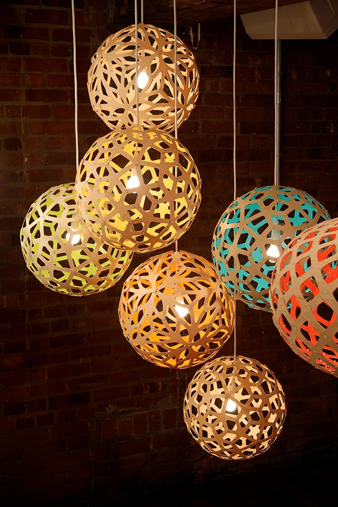 Lustra Pendant Light Geometric Wooden Woven - Letslighting