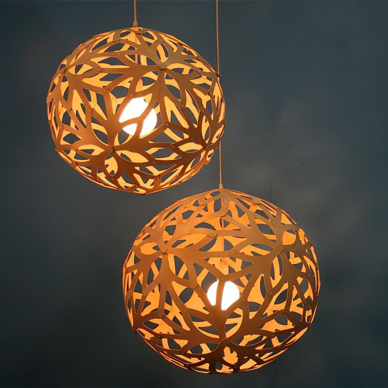Lustra Pendant Light Geometric Wooden Woven - Letslighting