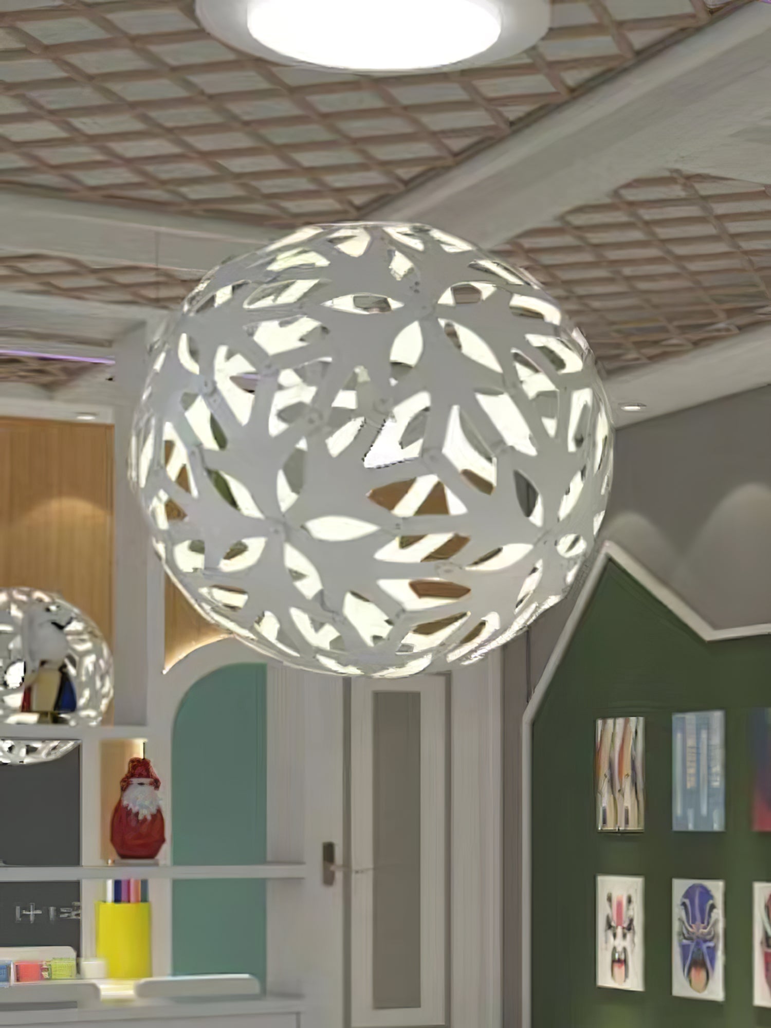 Lustra Pendant Light Geometric Wooden Woven - Letslighting