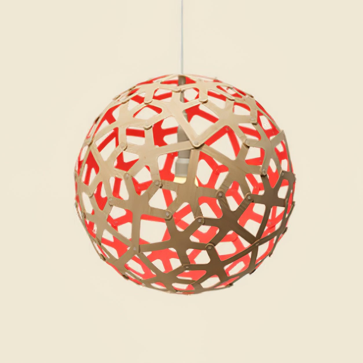 Lustra Pendant Light Geometric Wooden Woven - Letslighting