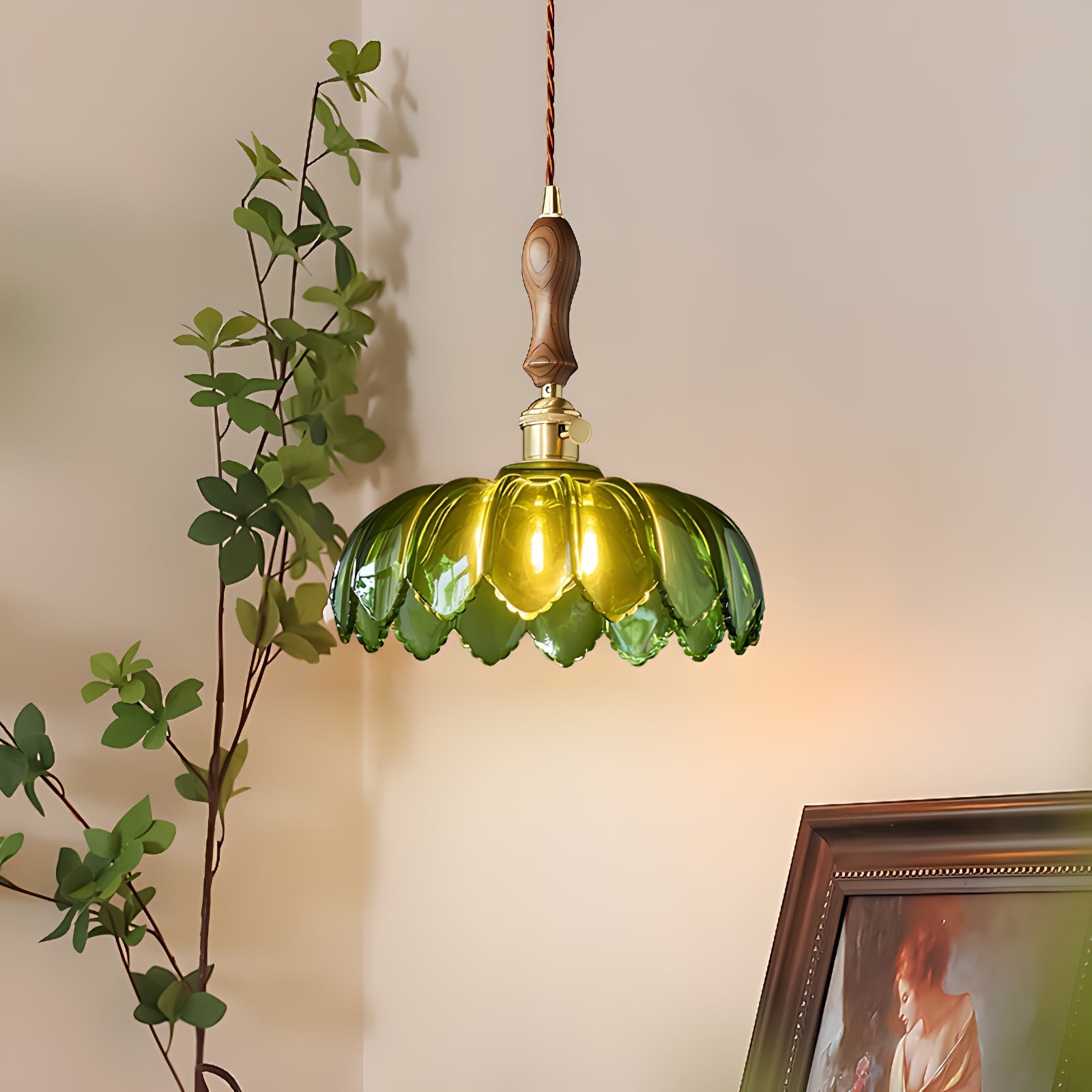 Fioracn Wood Light Luxury Pendant Lamp - Letslighting