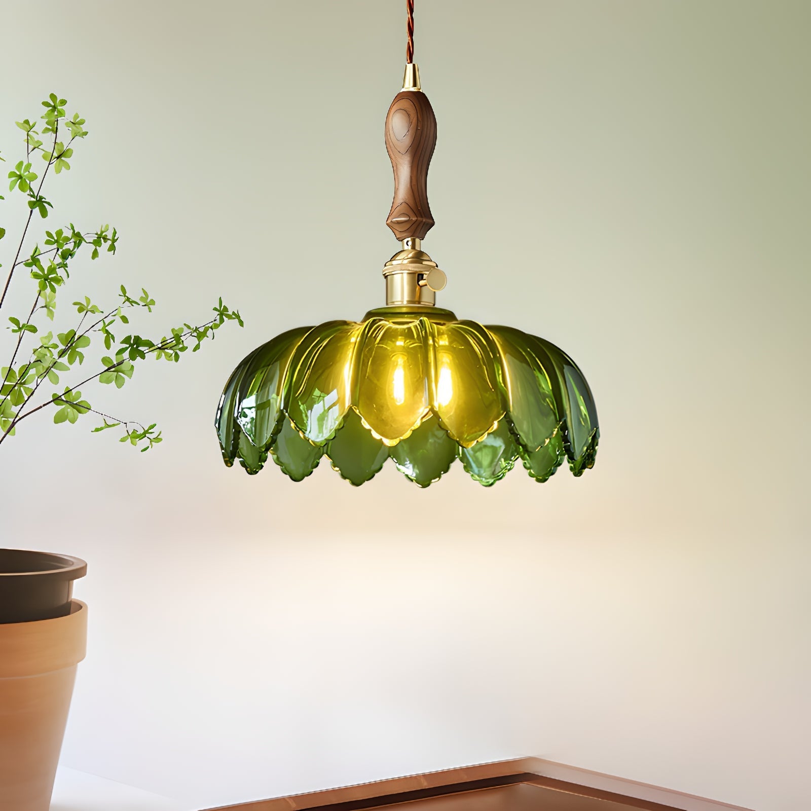Fioracn Wood Light Luxury Pendant Lamp - Letslighting
