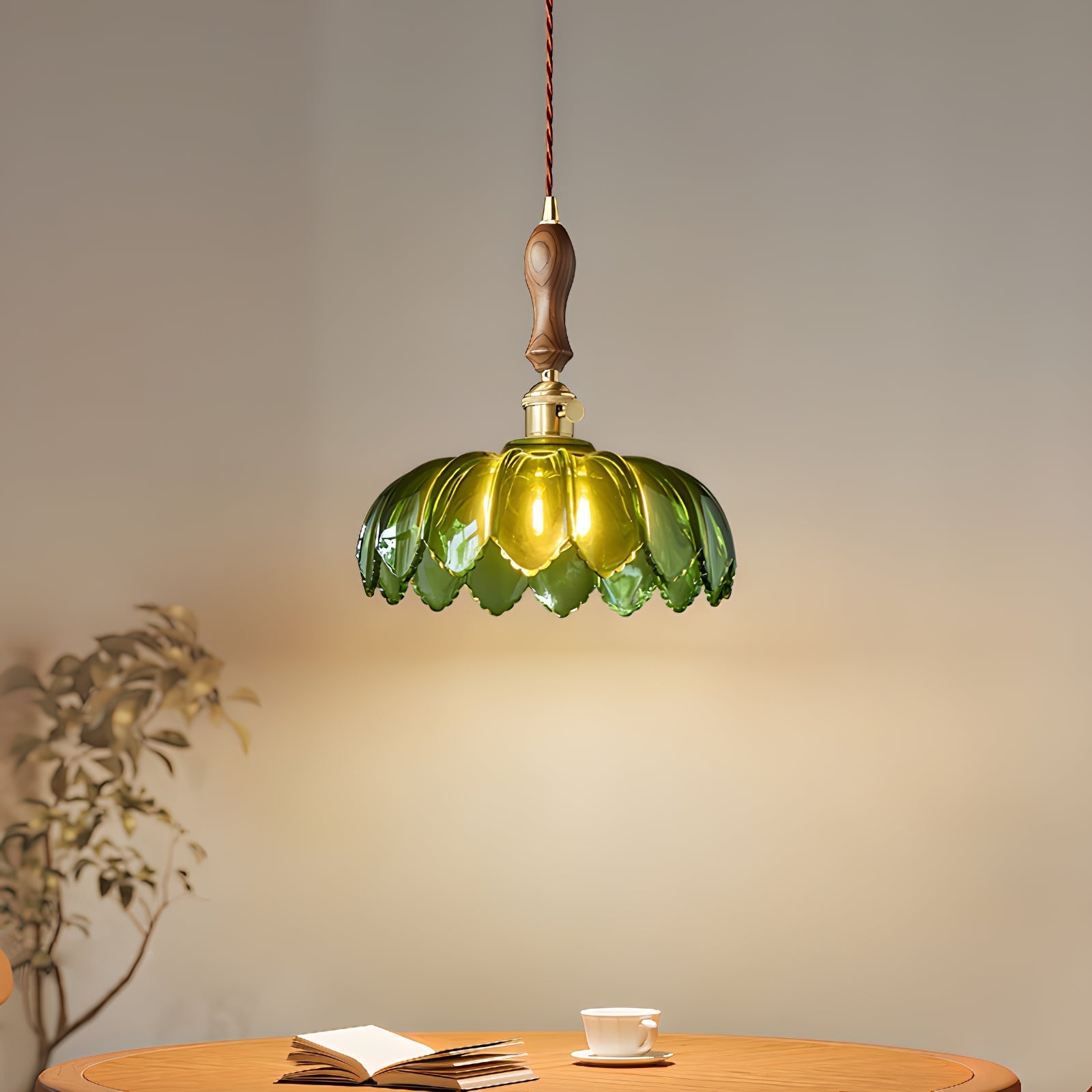 Fioracn Wood Light Luxury Pendant Lamp - Letslighting