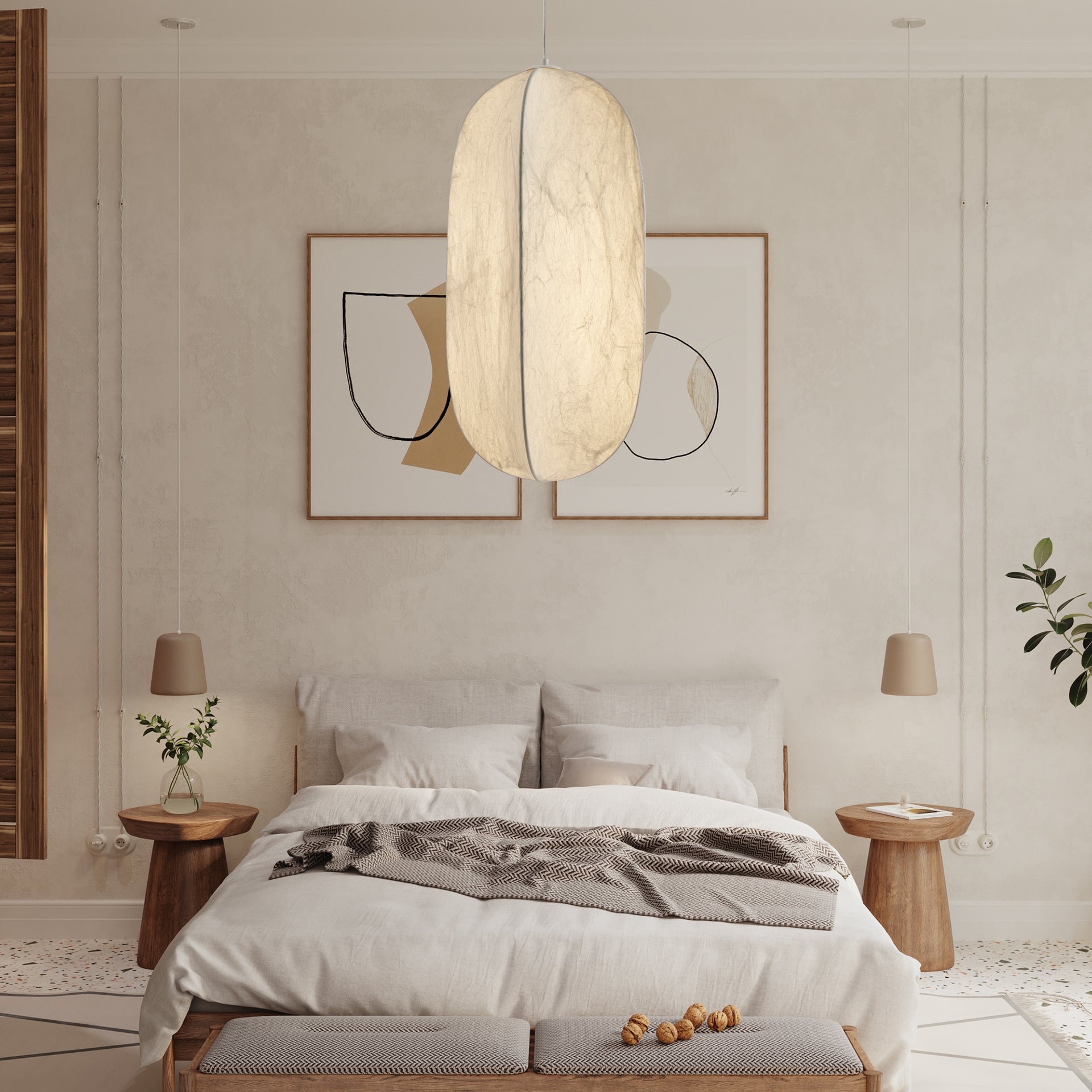 Cocoon Minimalist Silk Pendant Lamp - Letslighting