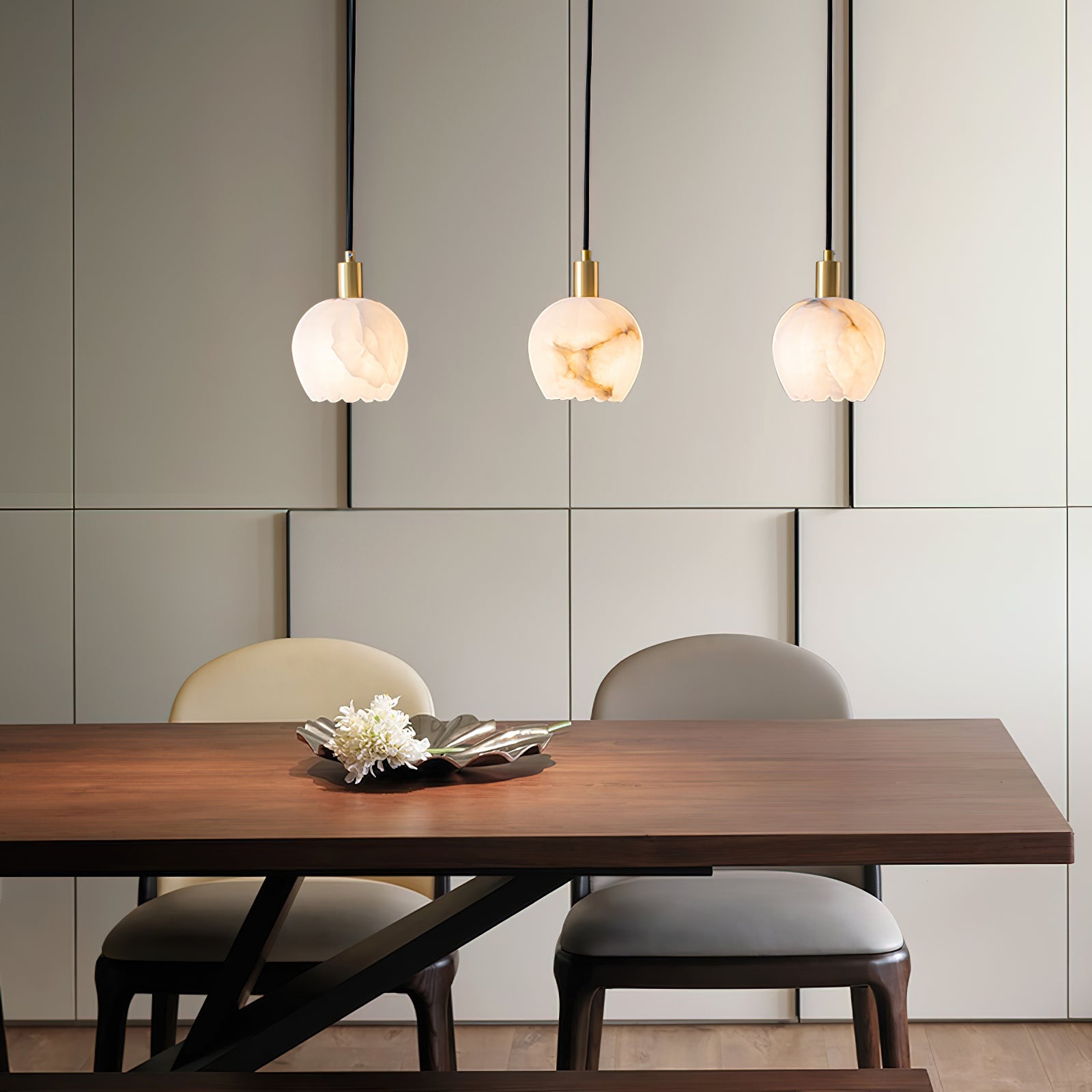 Ritta Pendant Light Flower-shaped  Alabaster
