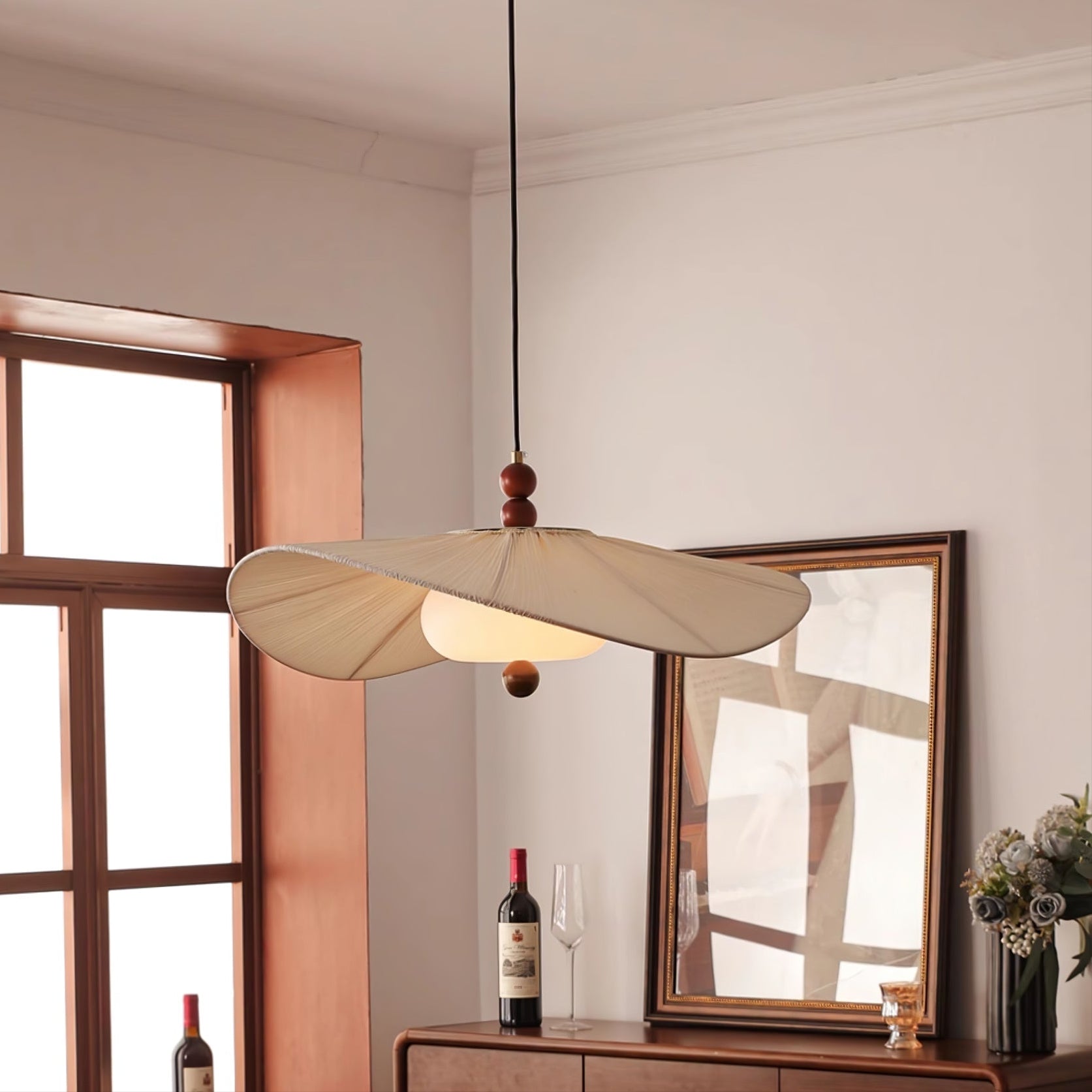Zovenil Organic Fabric Pendant Light - Letslighting