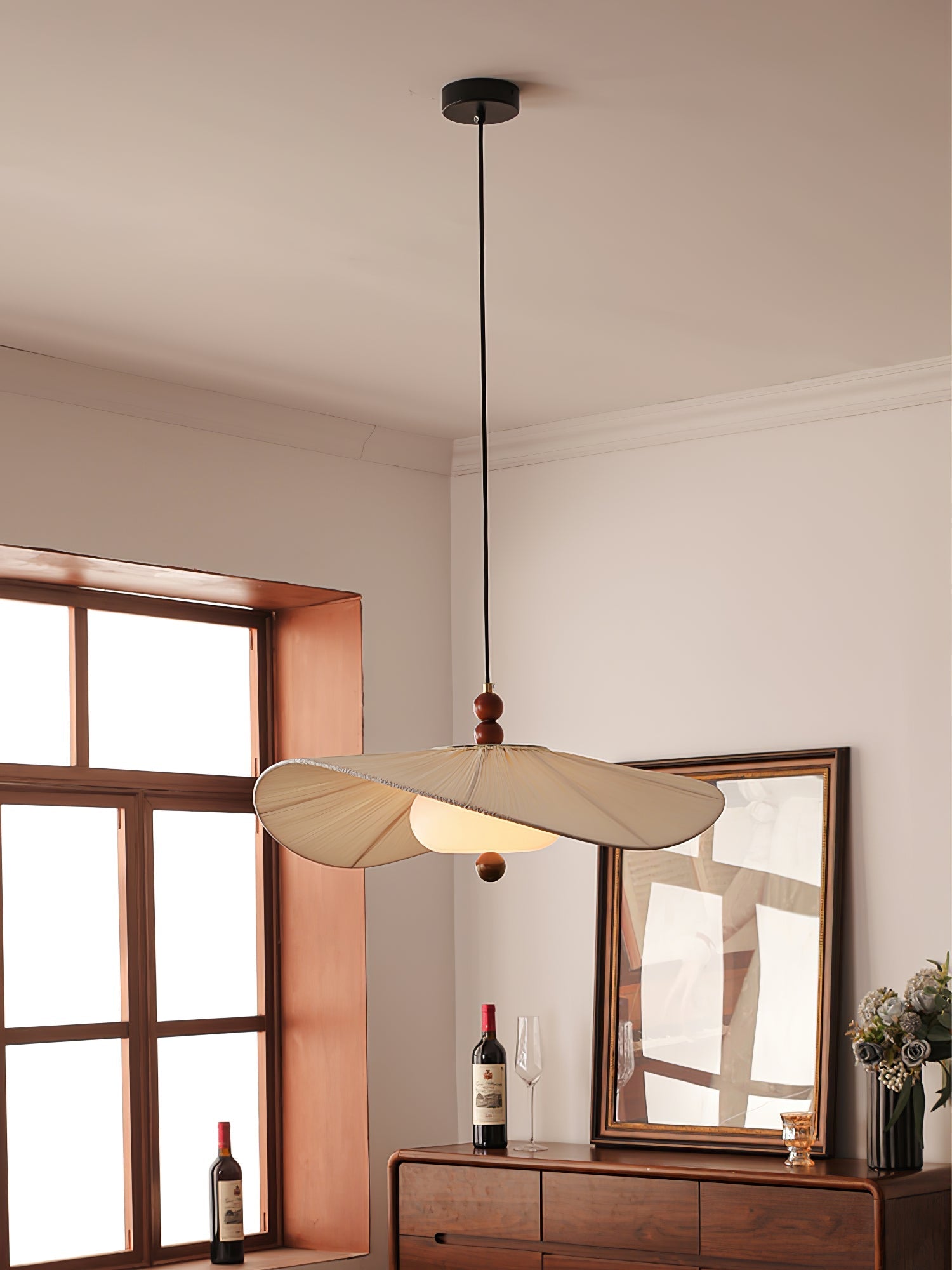 Zovenil Organic Fabric Pendant Light - Letslighting