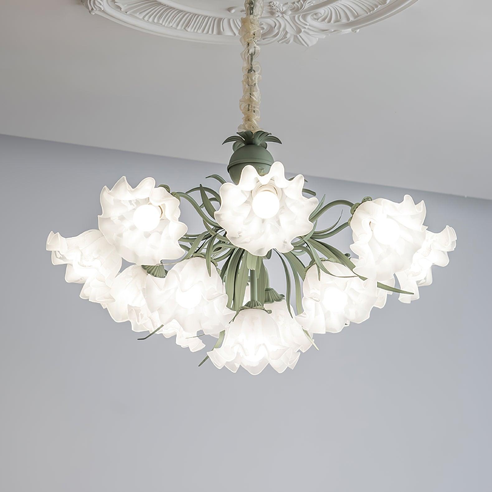 Lustra Chandelier Flower with Petals and Leaves - Letslighting