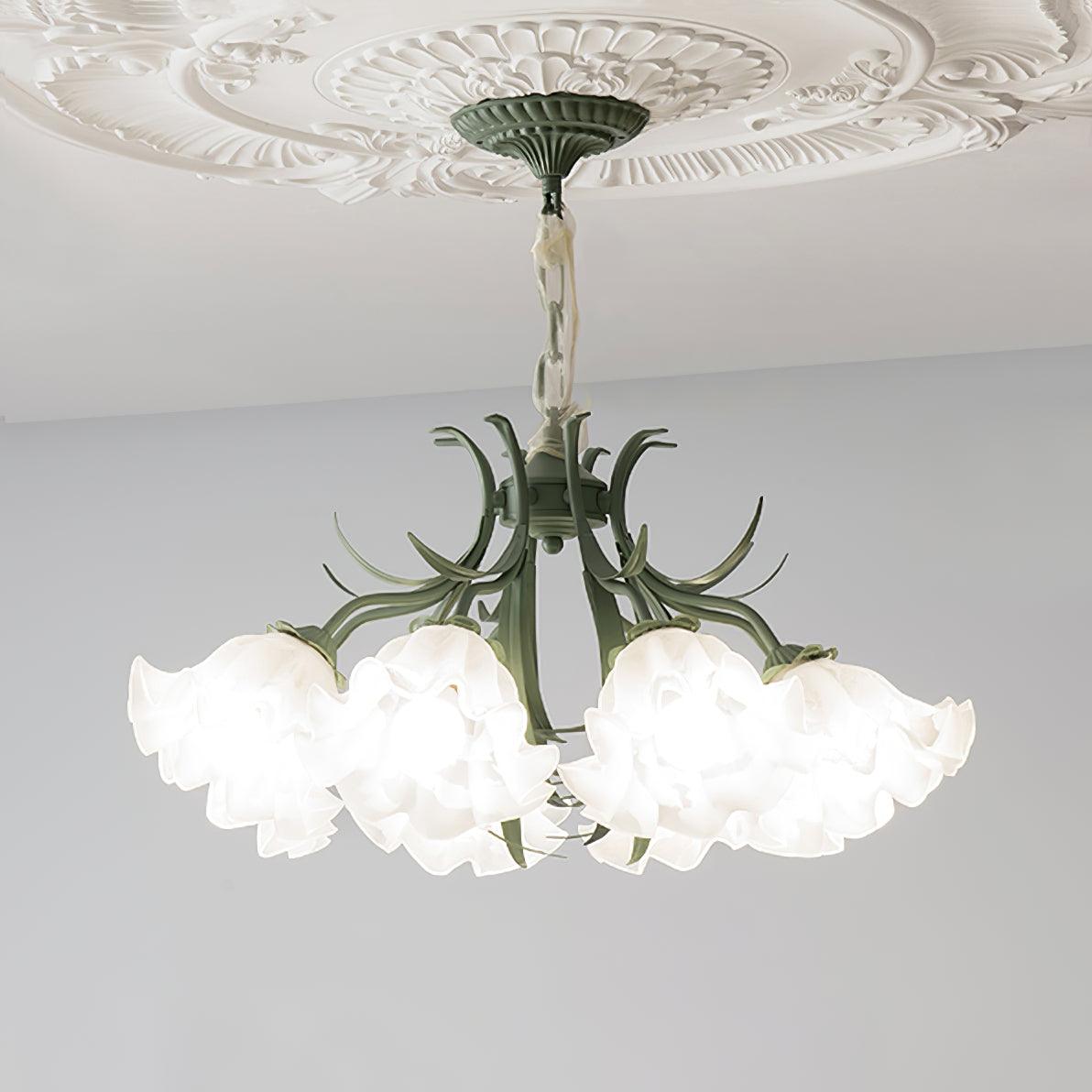 Lustra Chandelier Flower with Petals and Leaves - Letslighting