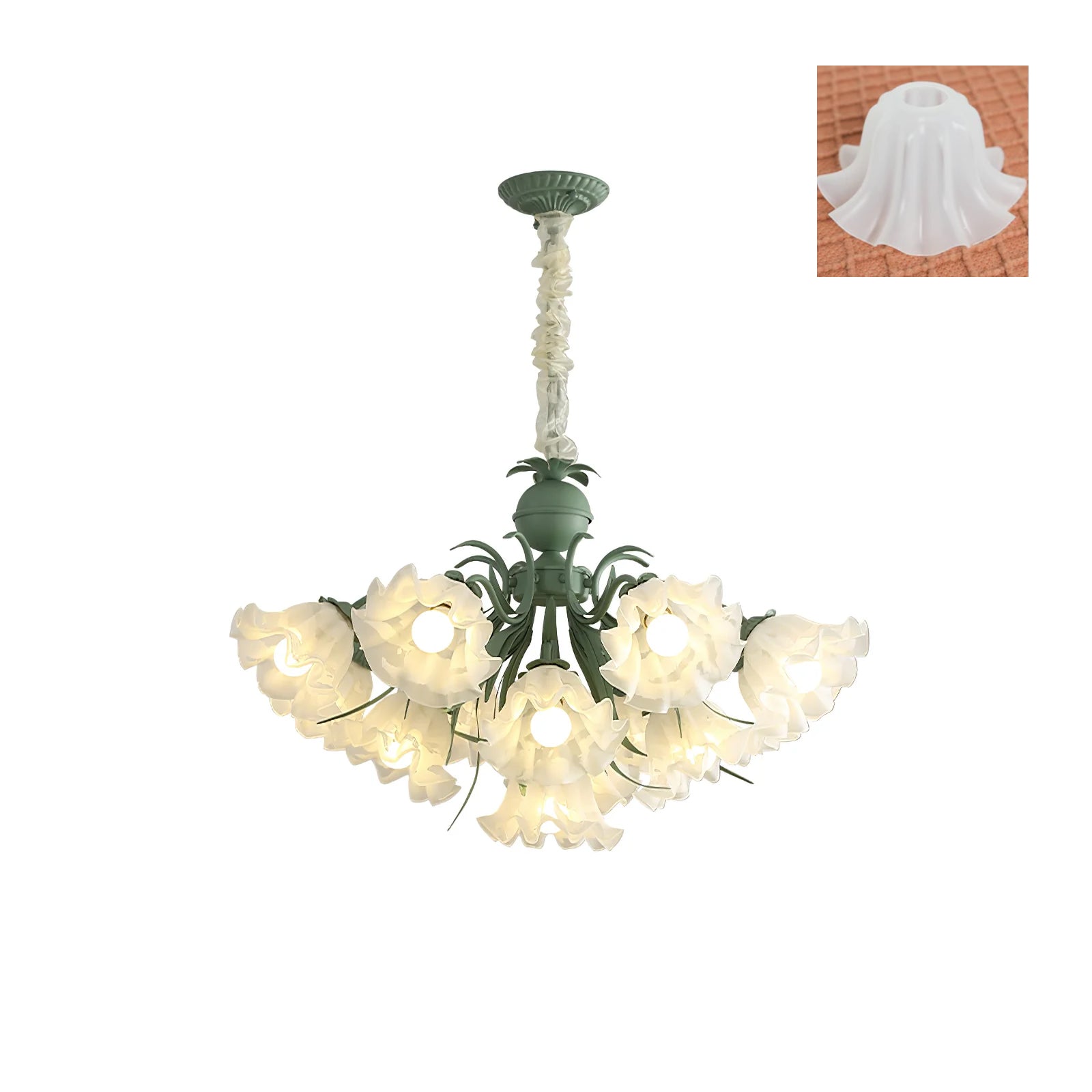 Lustra Chandelier Flower with Petals and Leaves - Letslighting