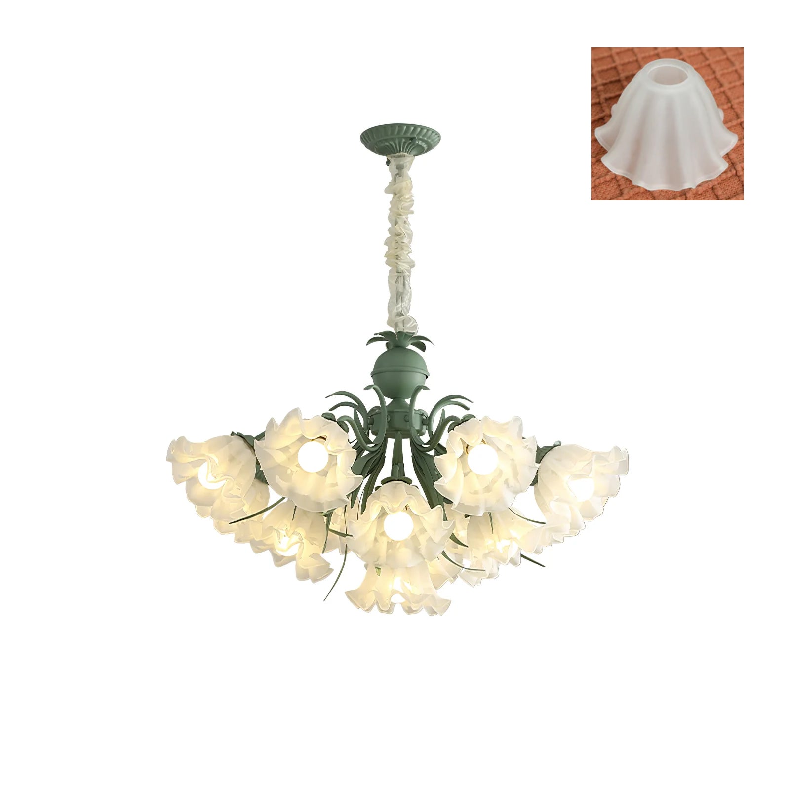 Lustra Chandelier Flower with Petals and Leaves - Letslighting