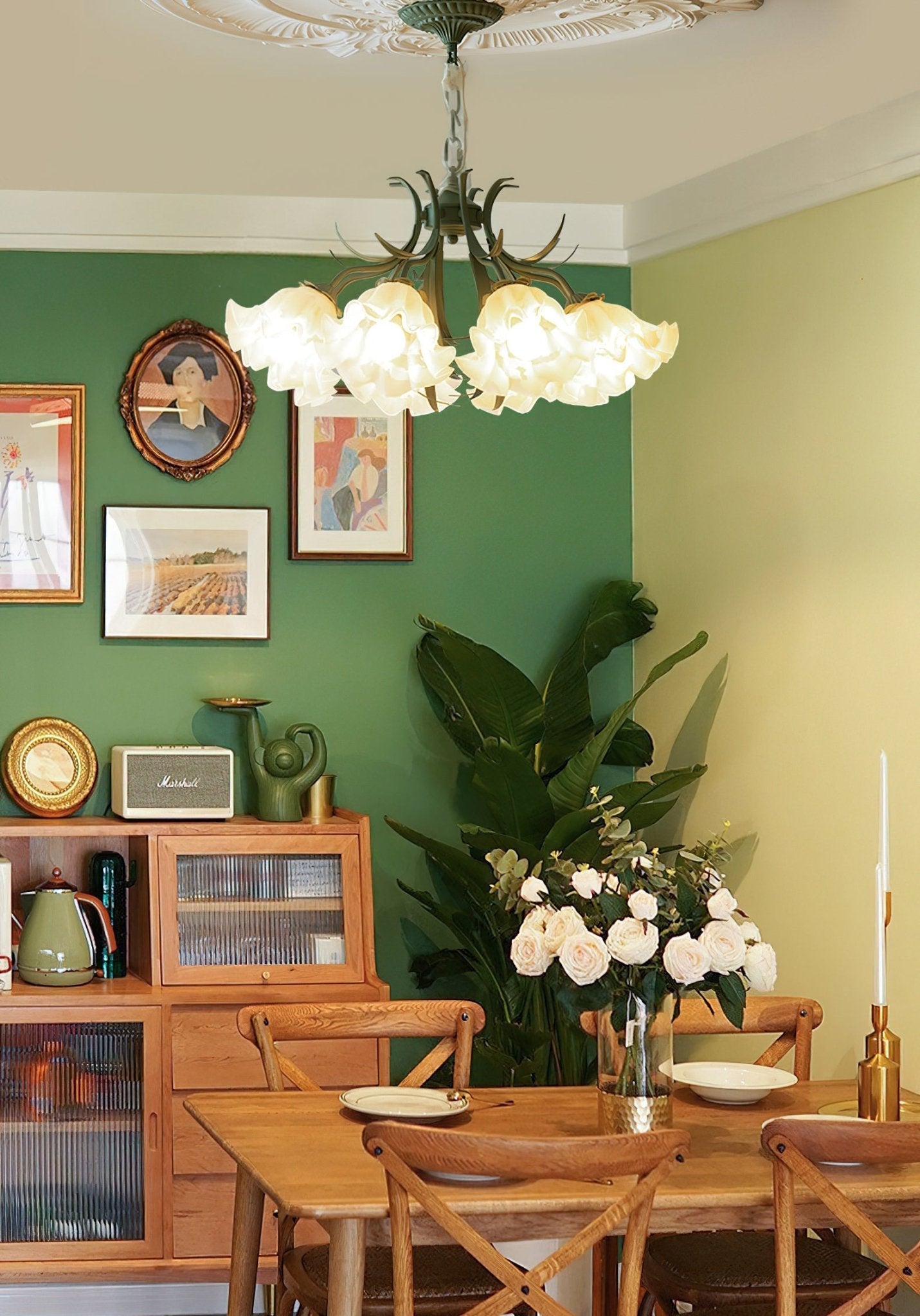Lustra Chandelier Flower with Petals and Leaves - Letslighting