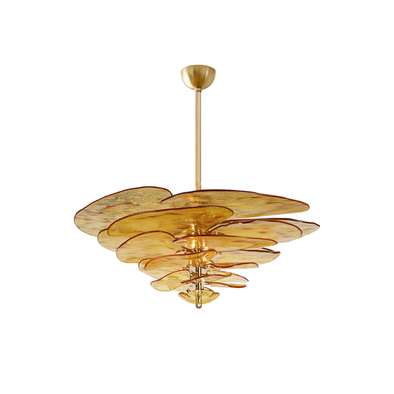 Valentina Contemporary Lotus Leaf Layered Glass Chandelier