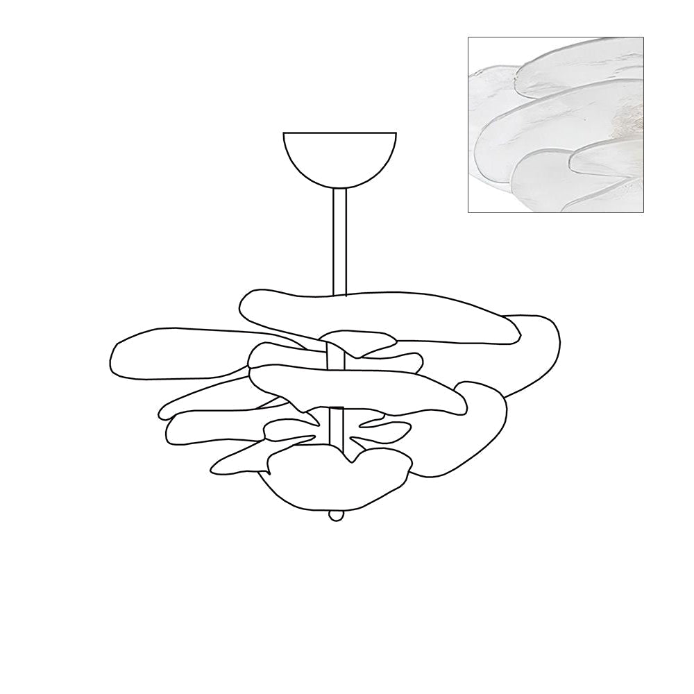Aurora Chandelier Gold Murano Glass Petal Luxury - Letslighting