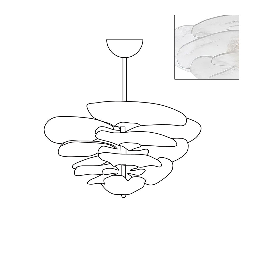 Aurora Chandelier Gold Murano Glass Petal Luxury - Letslighting