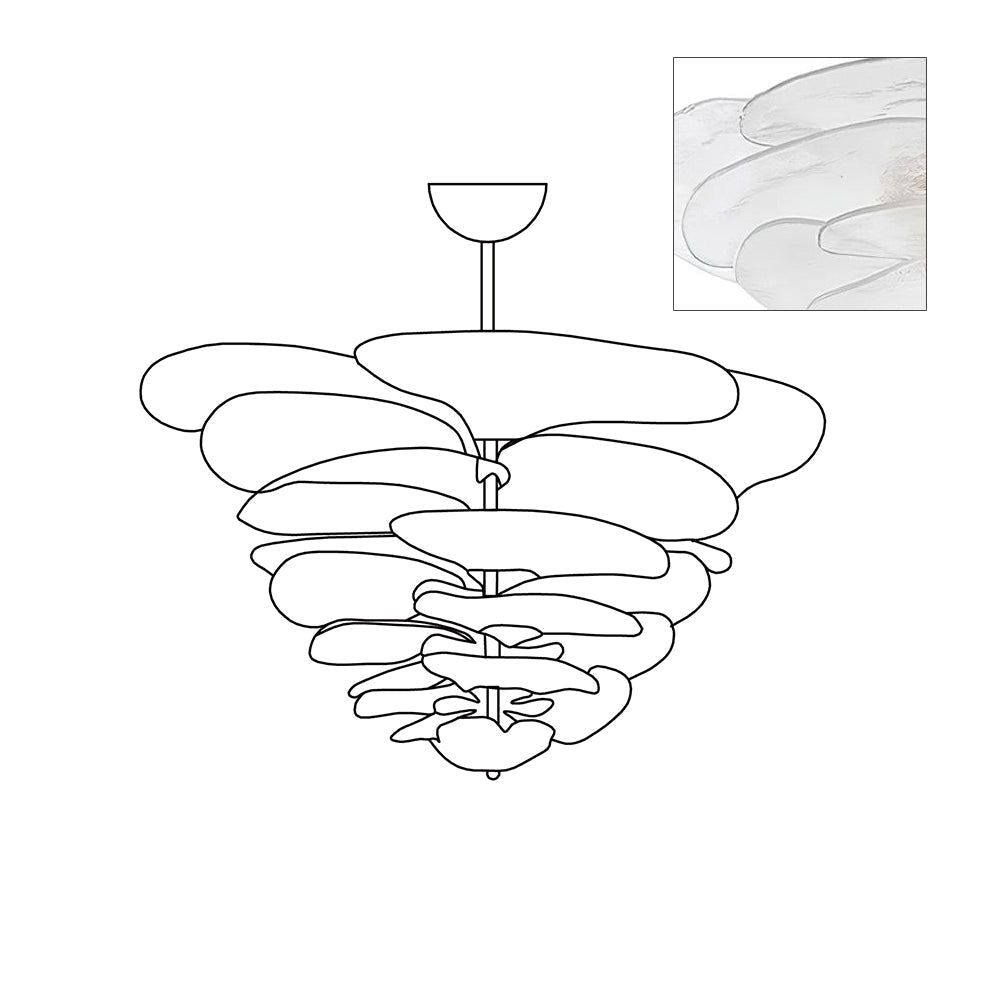 Aurora Chandelier Gold Murano Glass Petal Luxury - Letslighting