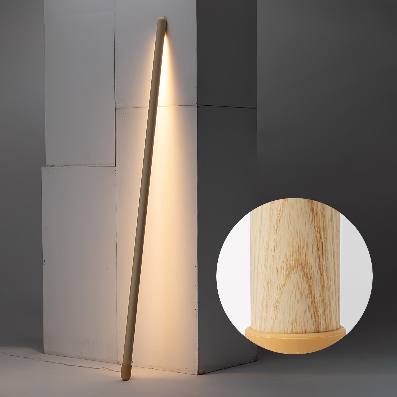 Amos Linear Modern Wood Floor Lamp - Letslighting