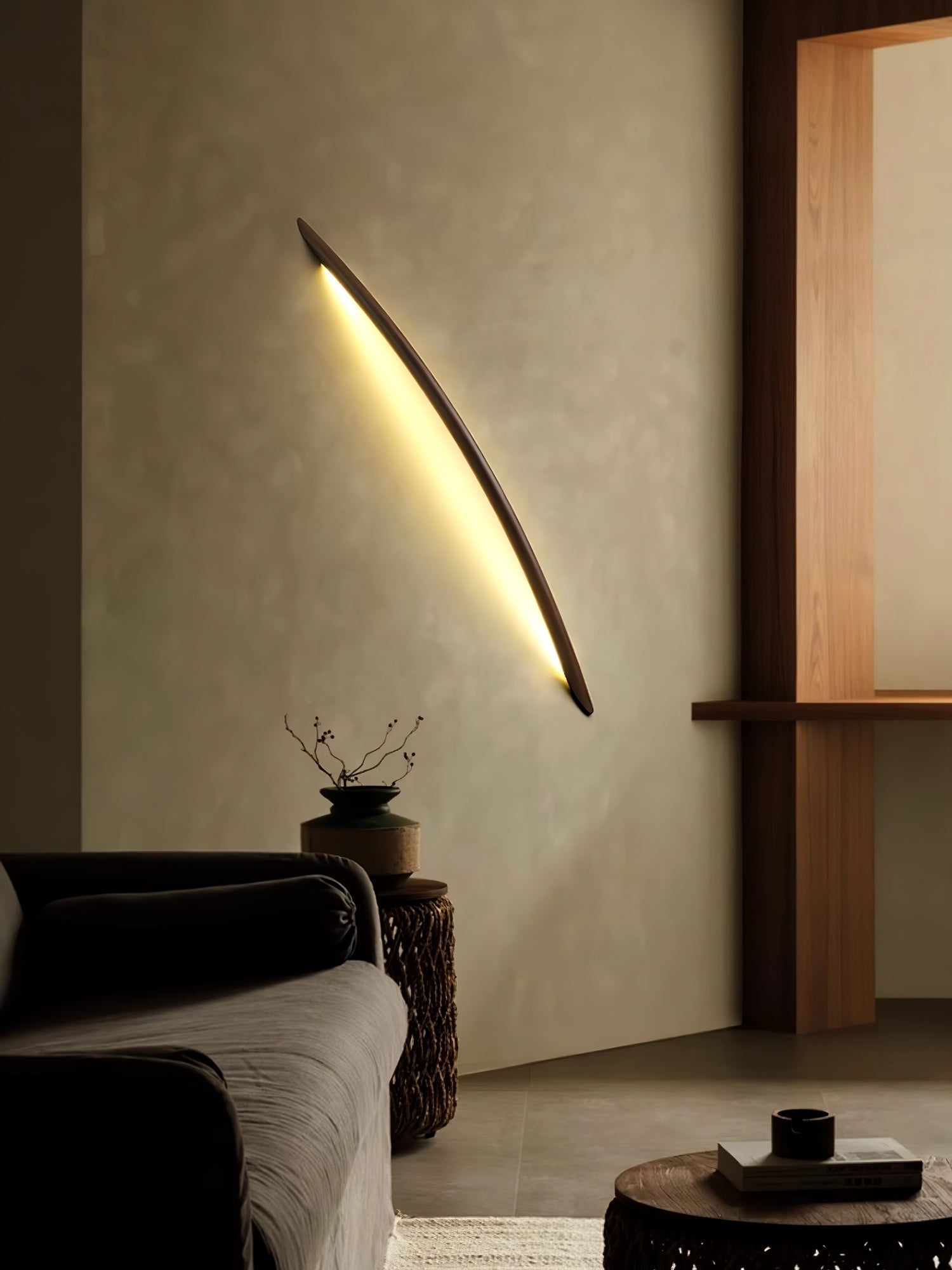 Evvinos Modern Minimalist Linear Wood Wall Light - Letslighting
