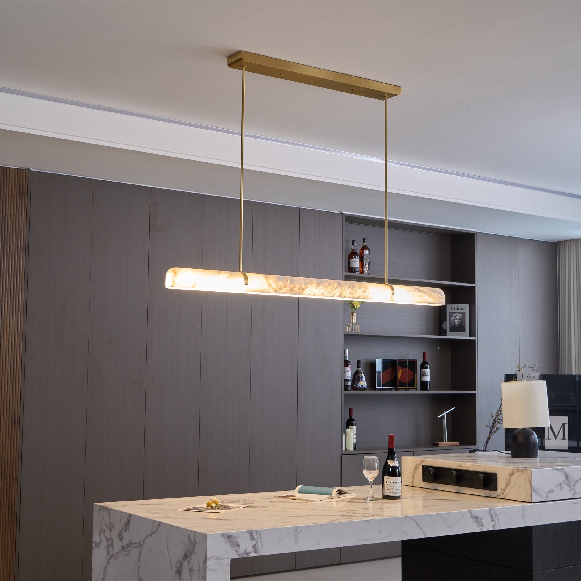 Ilraea Linear Alabaster Pendant Light - Letslighting