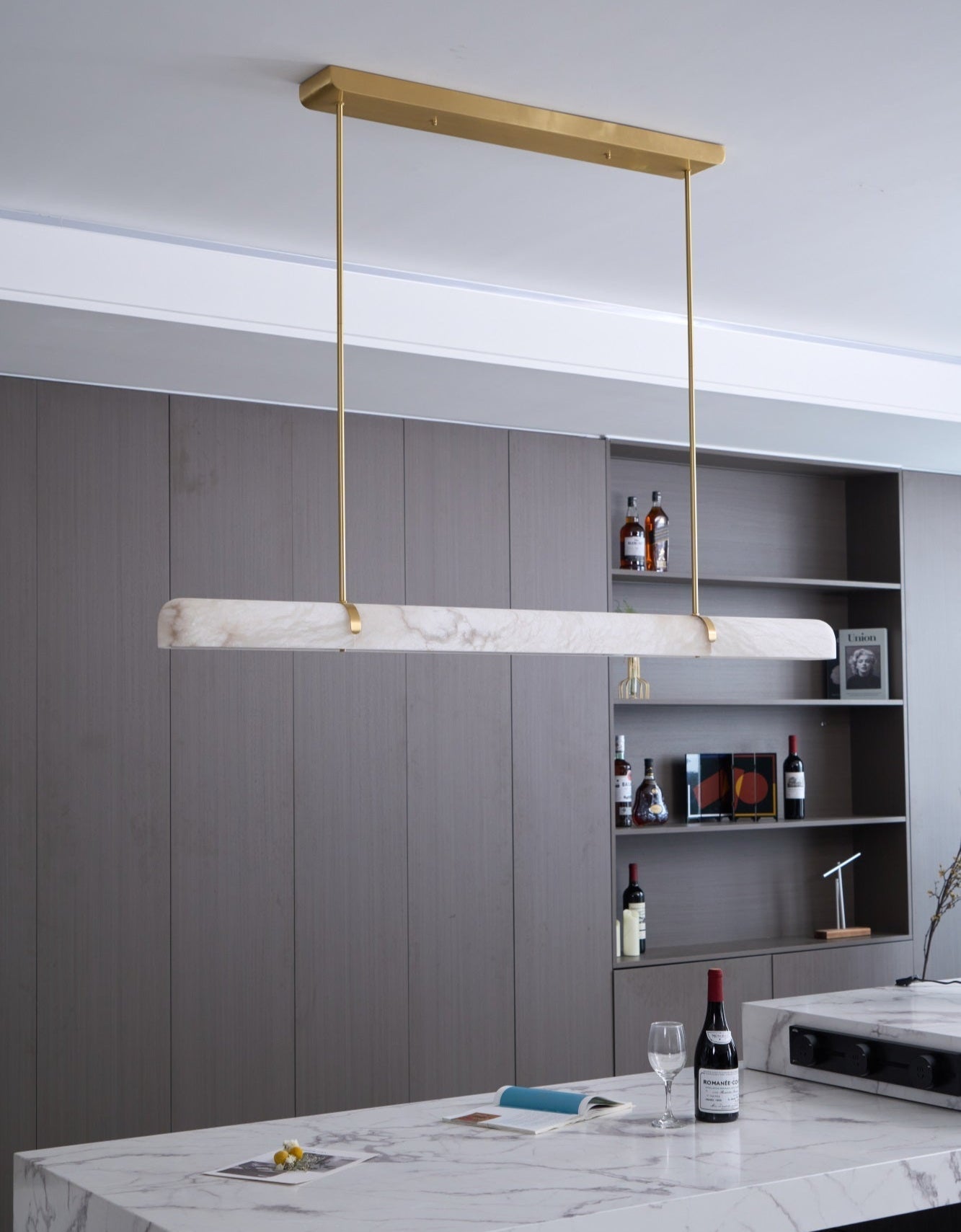 Ilraea Linear Alabaster Pendant Light - Letslighting