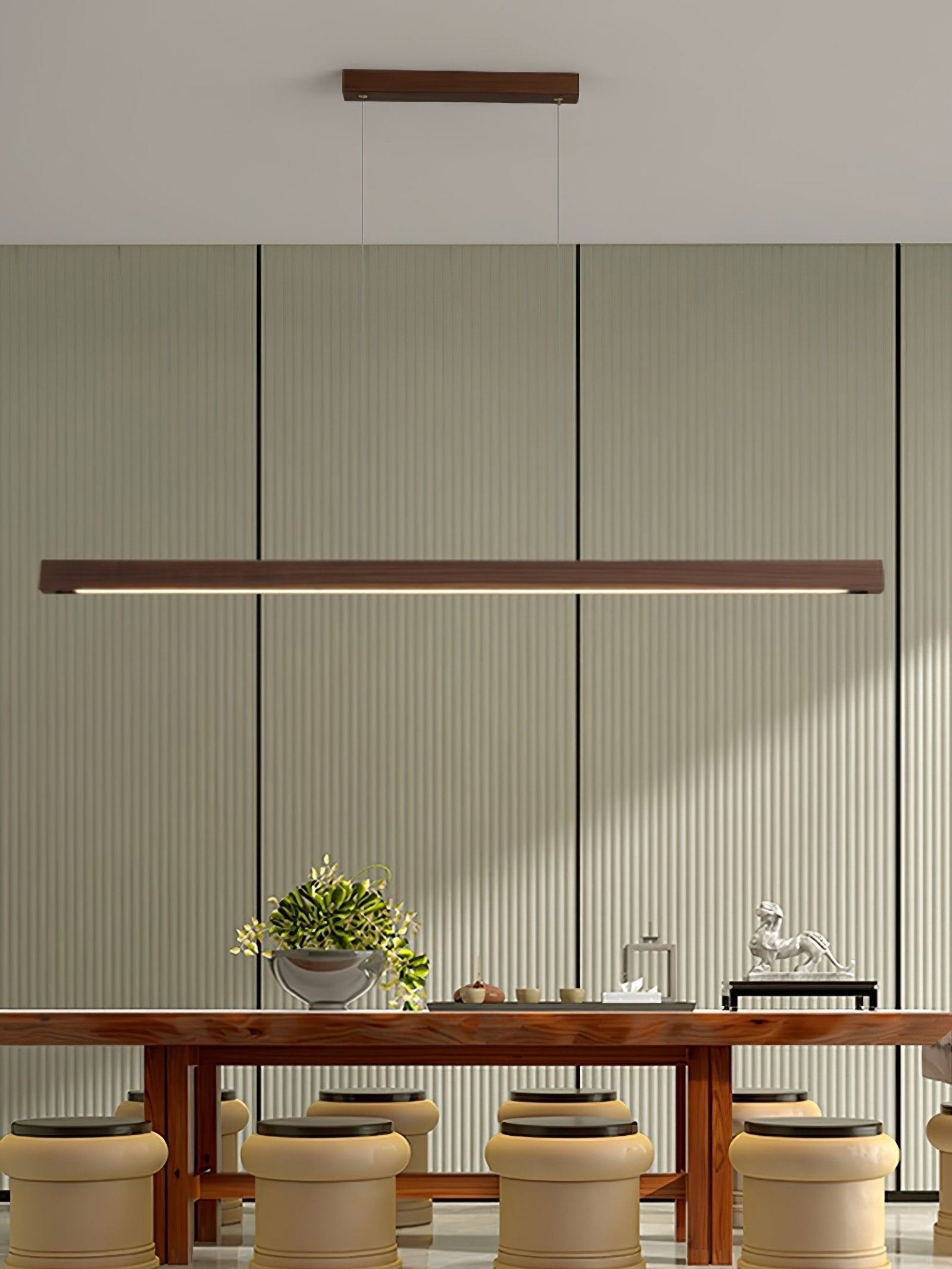 Elowen Linear Minimalist Wood Pendant Light - Letslighting