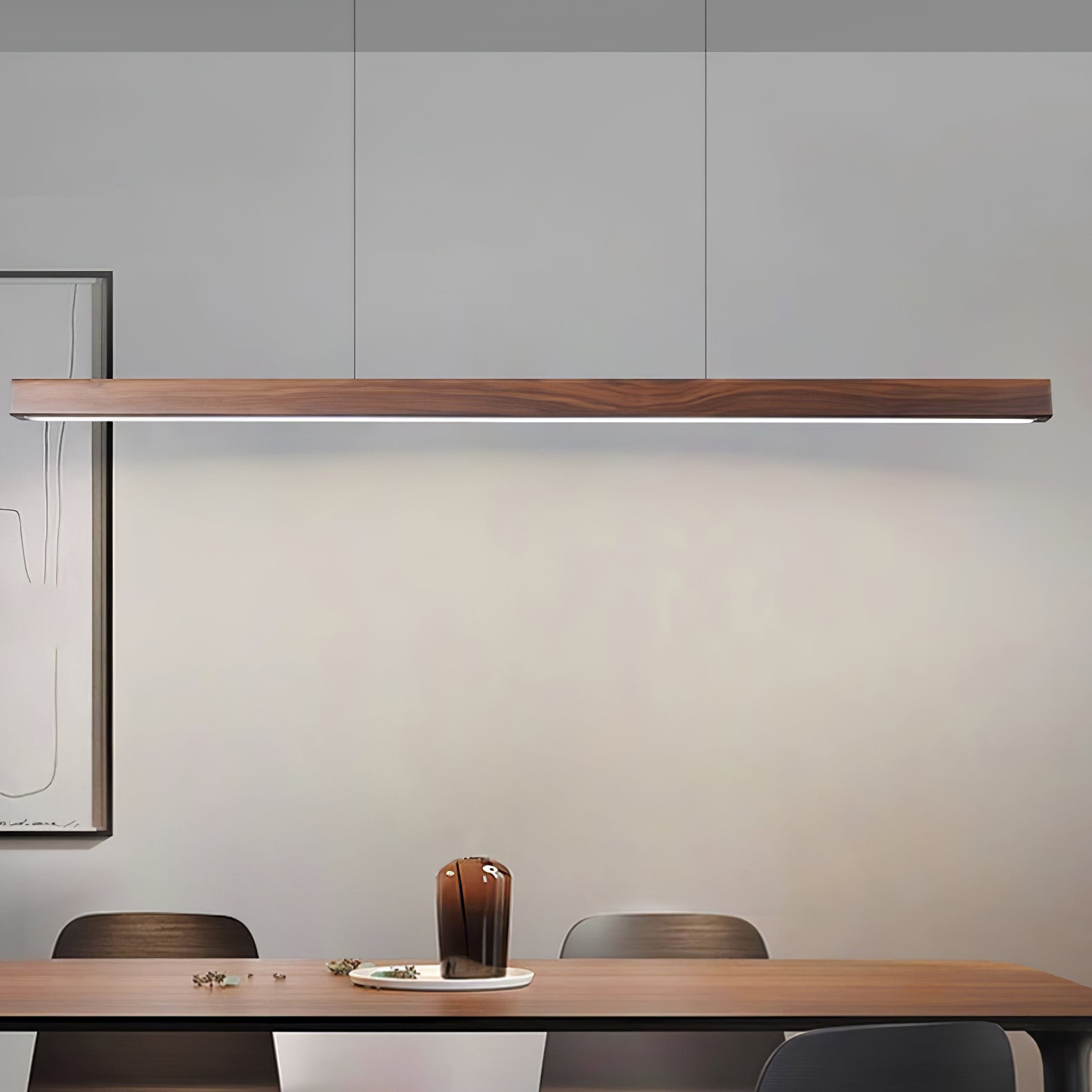 Elowen Linear Minimalist Wood Pendant Light - Letslighting