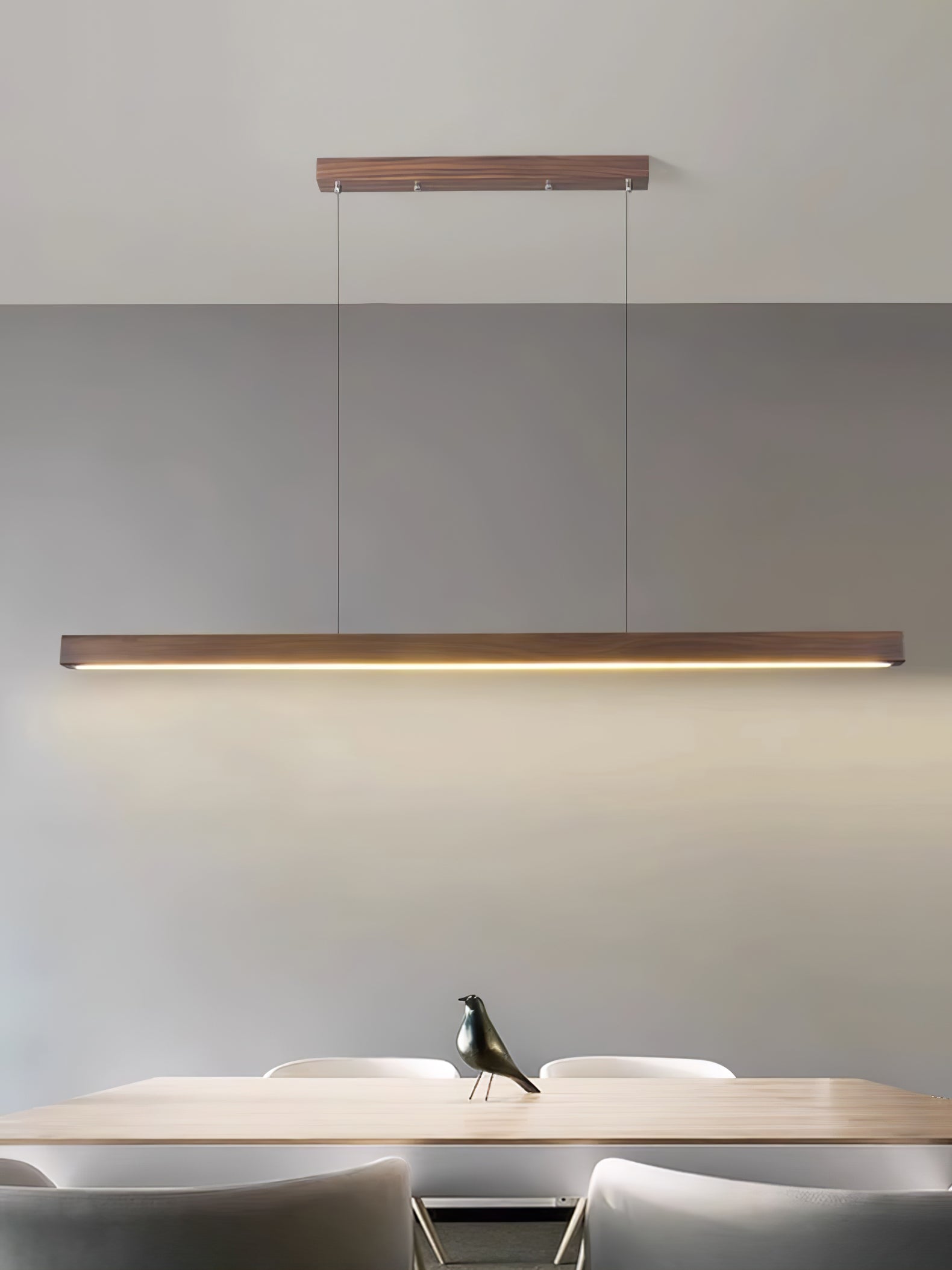 Elowen Linear Minimalist Wood Pendant Light - Letslighting