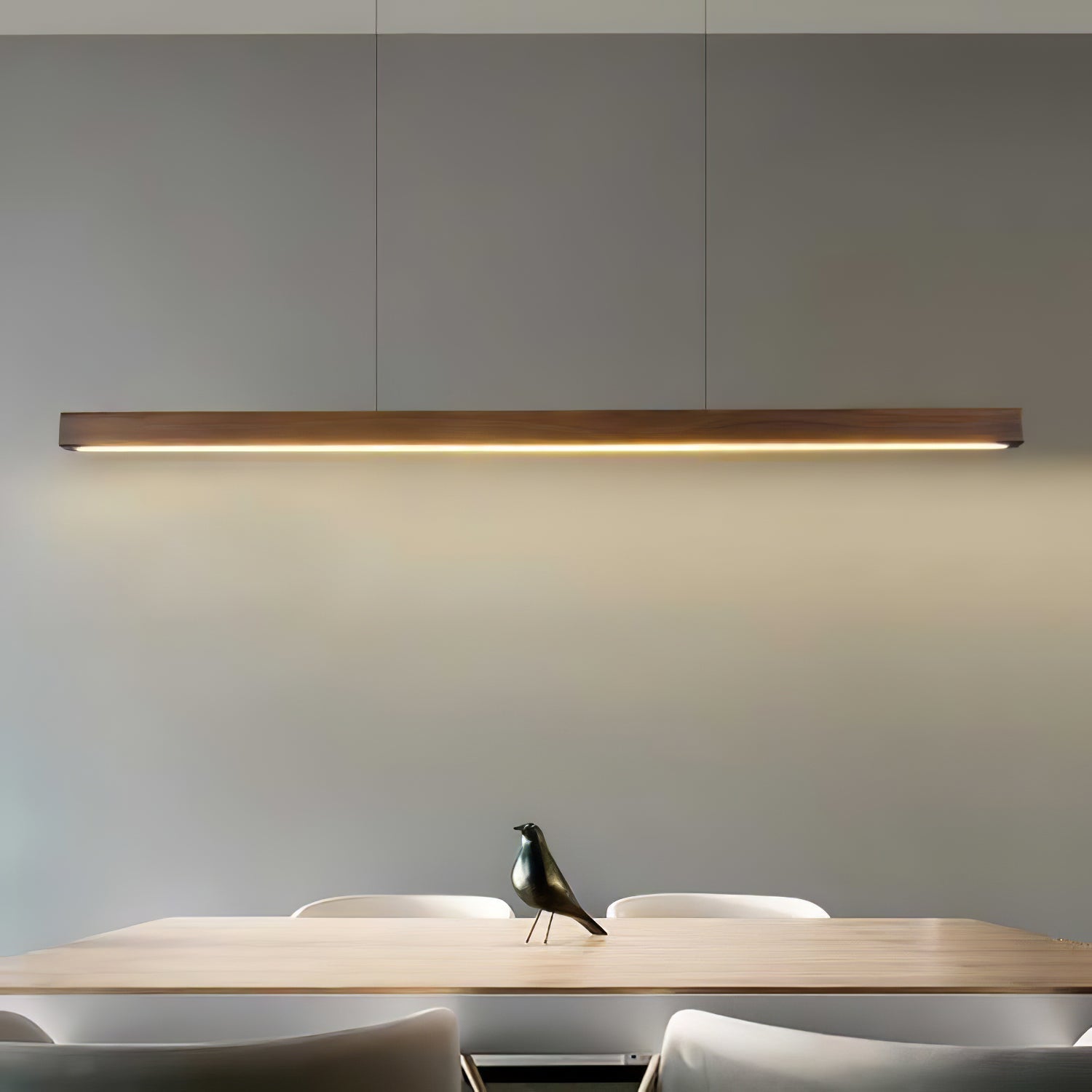 Elowen Linear Minimalist Wood Pendant Light - Letslighting