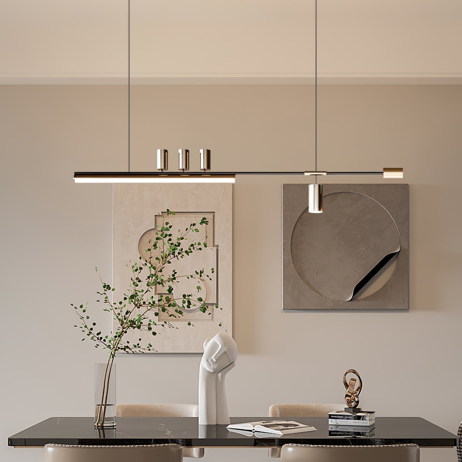Emirel Modern Minimalist Linear Island Pendant Lamp - Letslighting