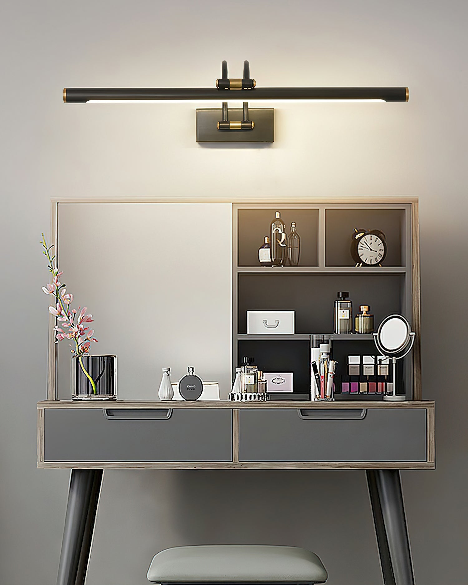 Fergus Linear Vanity Brass Wall Light - Letslighting